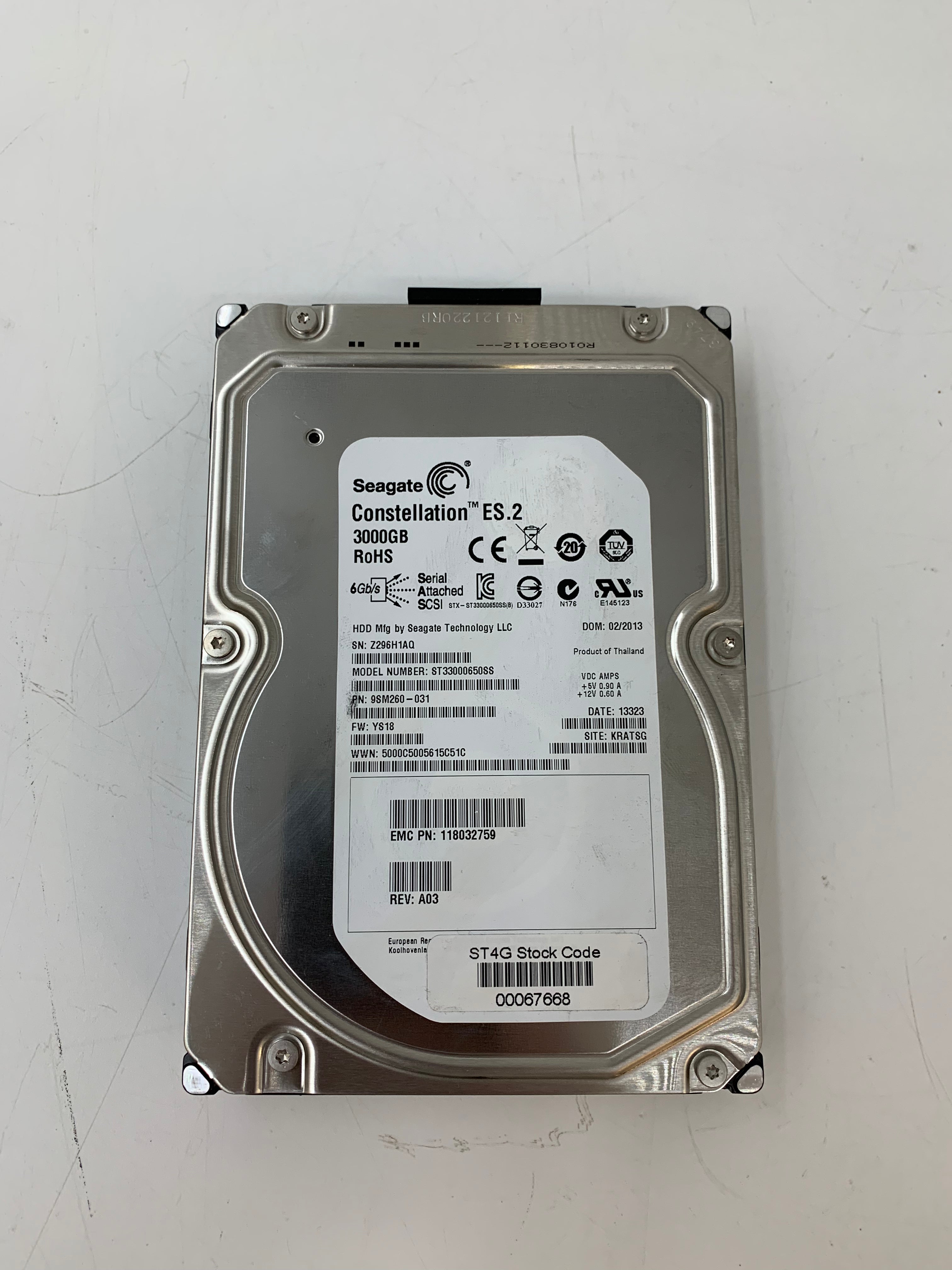 Seagate HDD | 3TB | 3.5 inch | SAS | ST33000650SS | 7.2K RPM | 6Gbps | Batch of 7