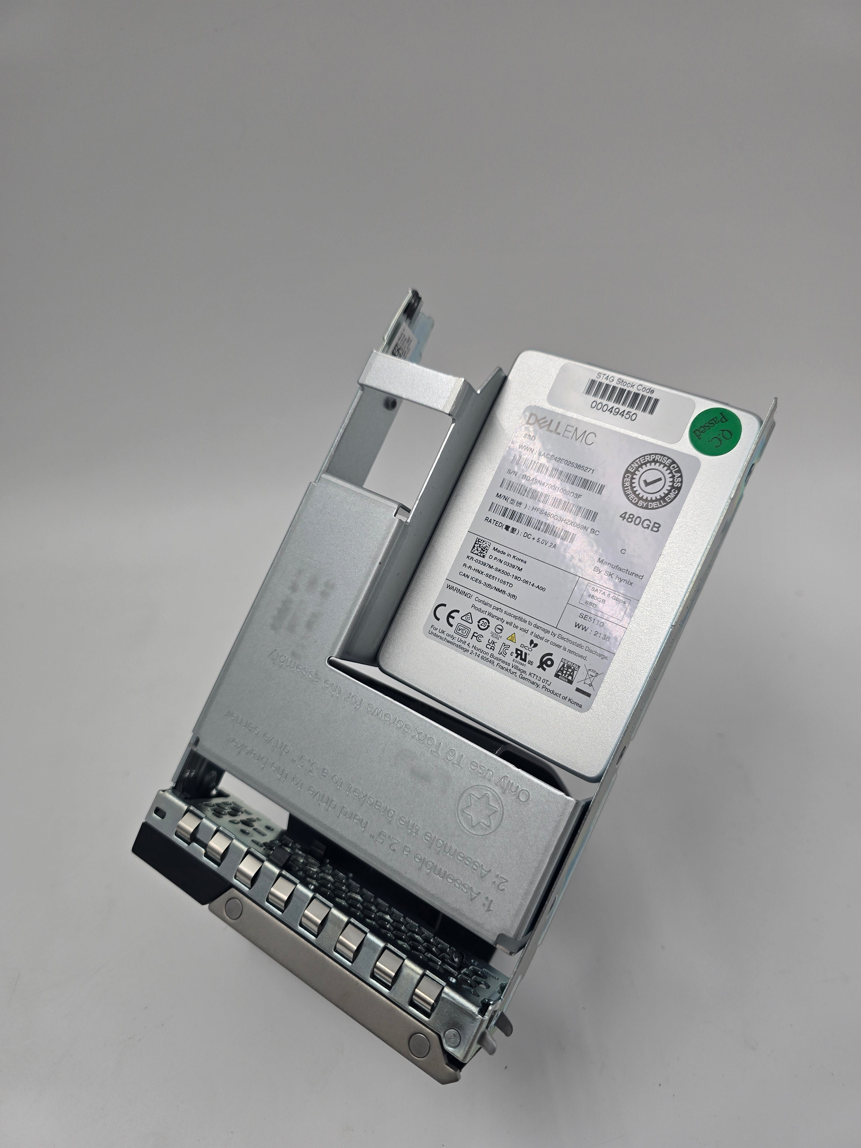 Dell EMC Solid State Drive 480GB 2.5" SATA 6Gbps SSD Lot of Two DP/N 03397M