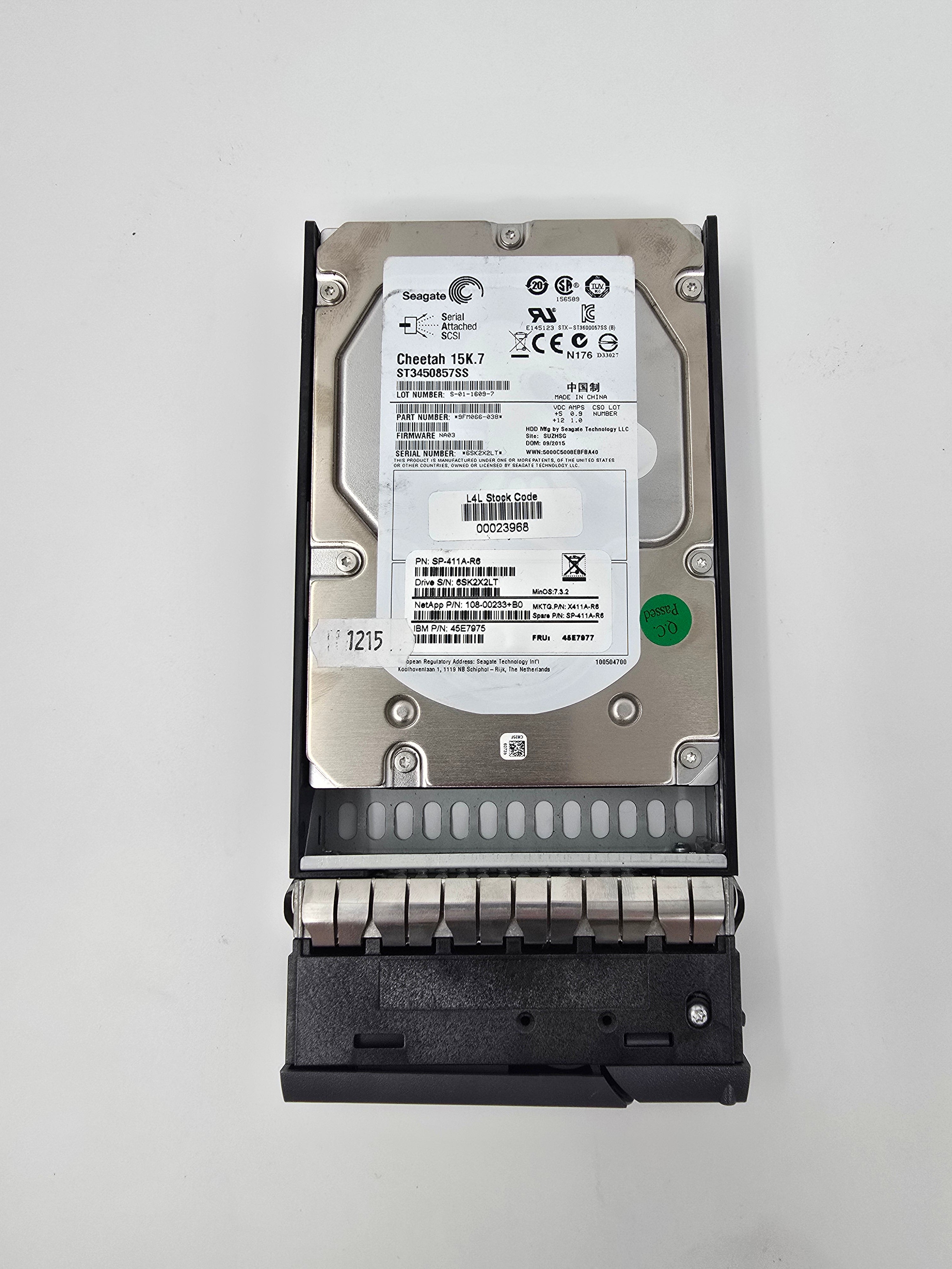 NetApp Hard Disk Drive 450GB 3.5 SAS 15K RPM 6Gbps P/N 108-00233 Lot of Four