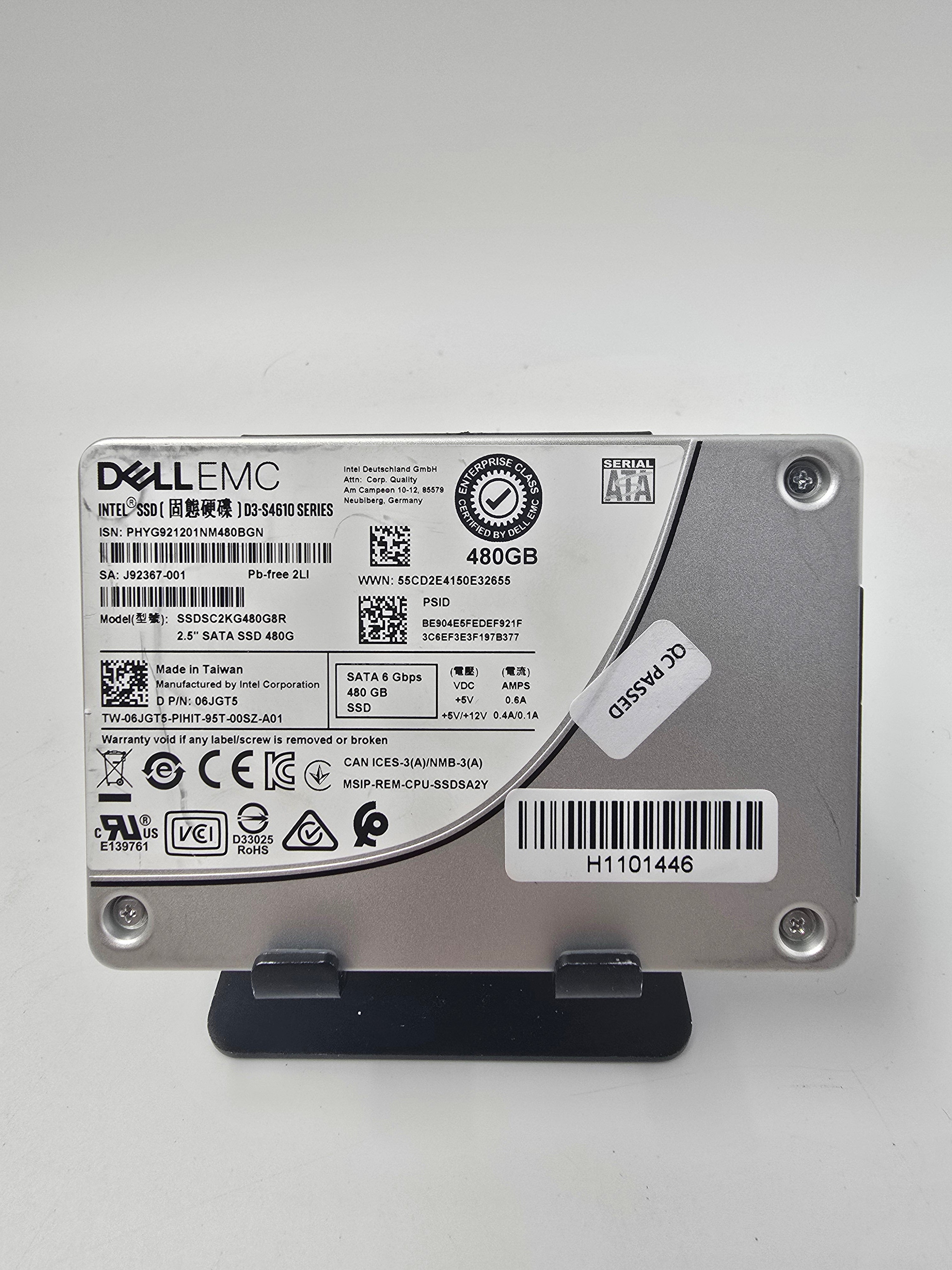 Dell Solid State Drive 480GB 2.5" SATA Enterprise SSD DP/N 06JGT5