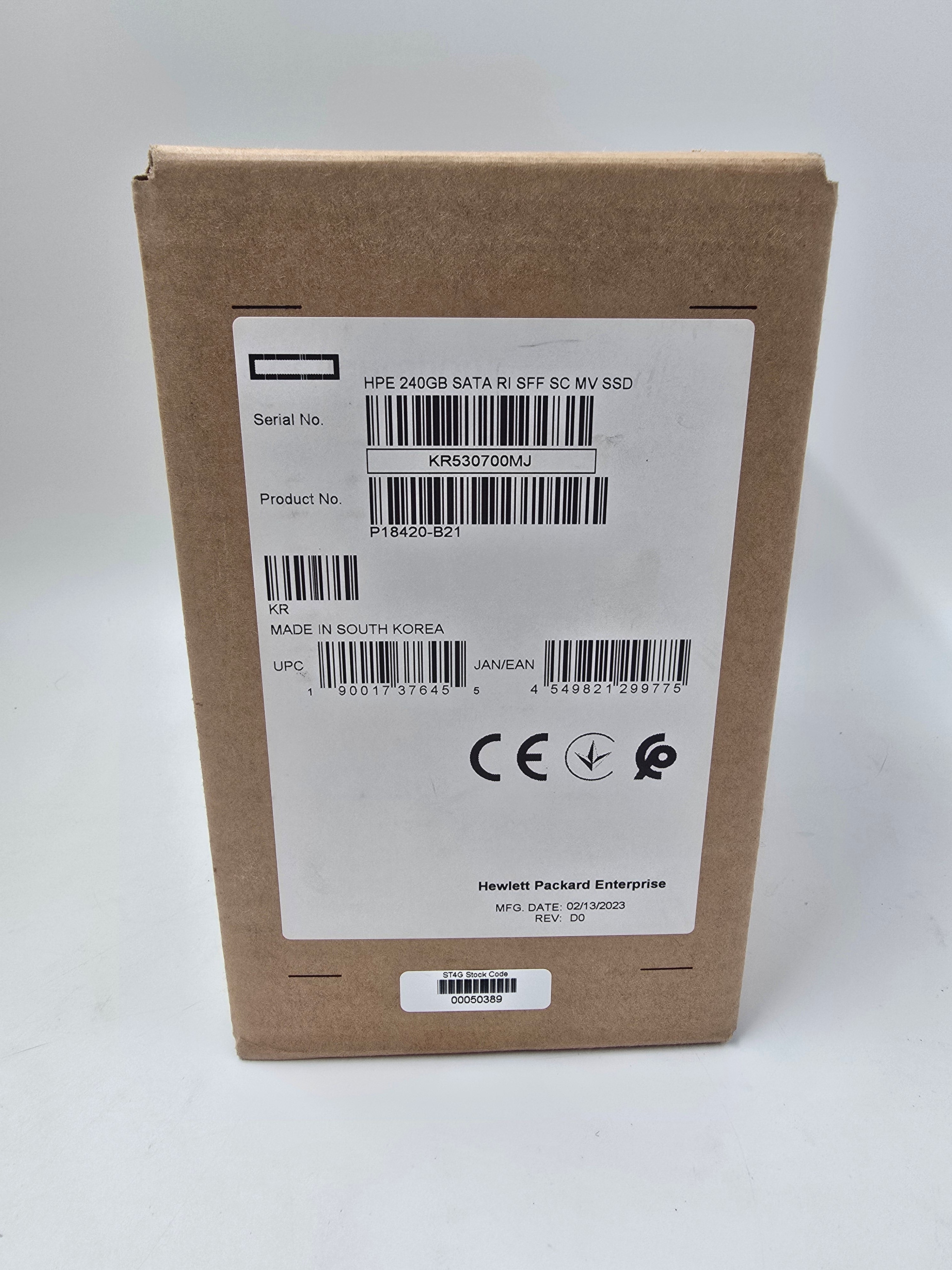 HPE Solid State Drive 240GB SATA RI SFF SSD 2.5" P18420-B21 New Sealed
