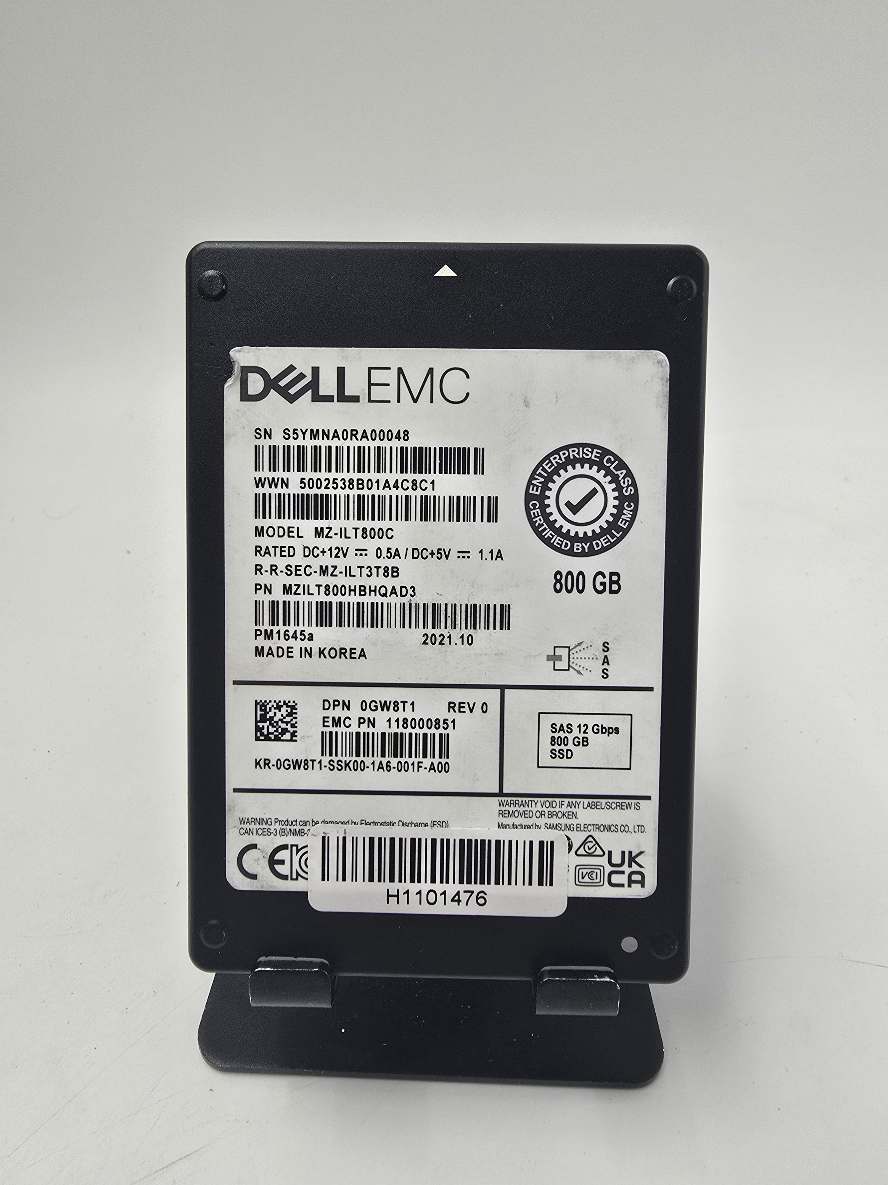 Dell Solid State Drive 800GB 2.5" SAS Enterprise SSD DP/N 0GW8T1
