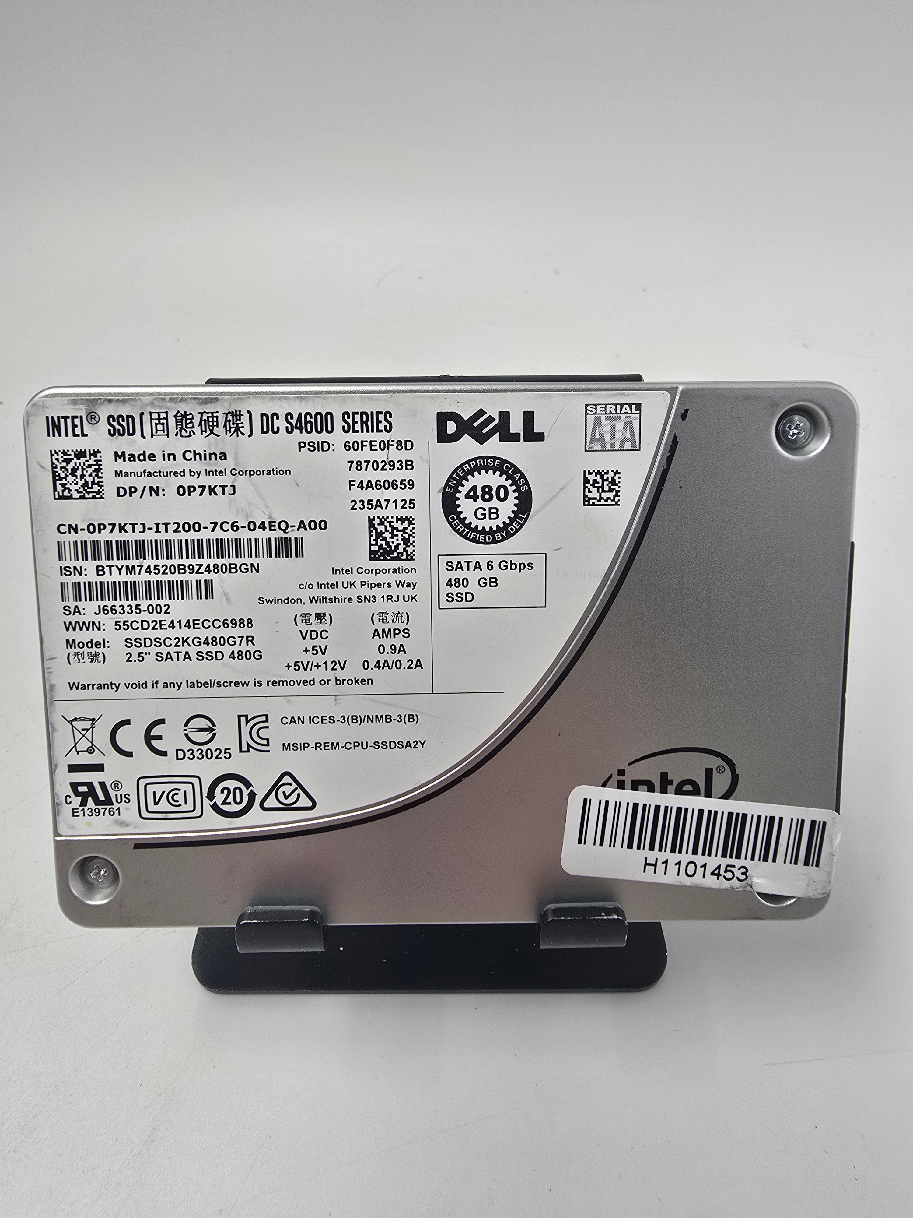 Dell Solid State Drive 480GB 2.5" SATA Enterprise SSD DP/N 0P7KTJ