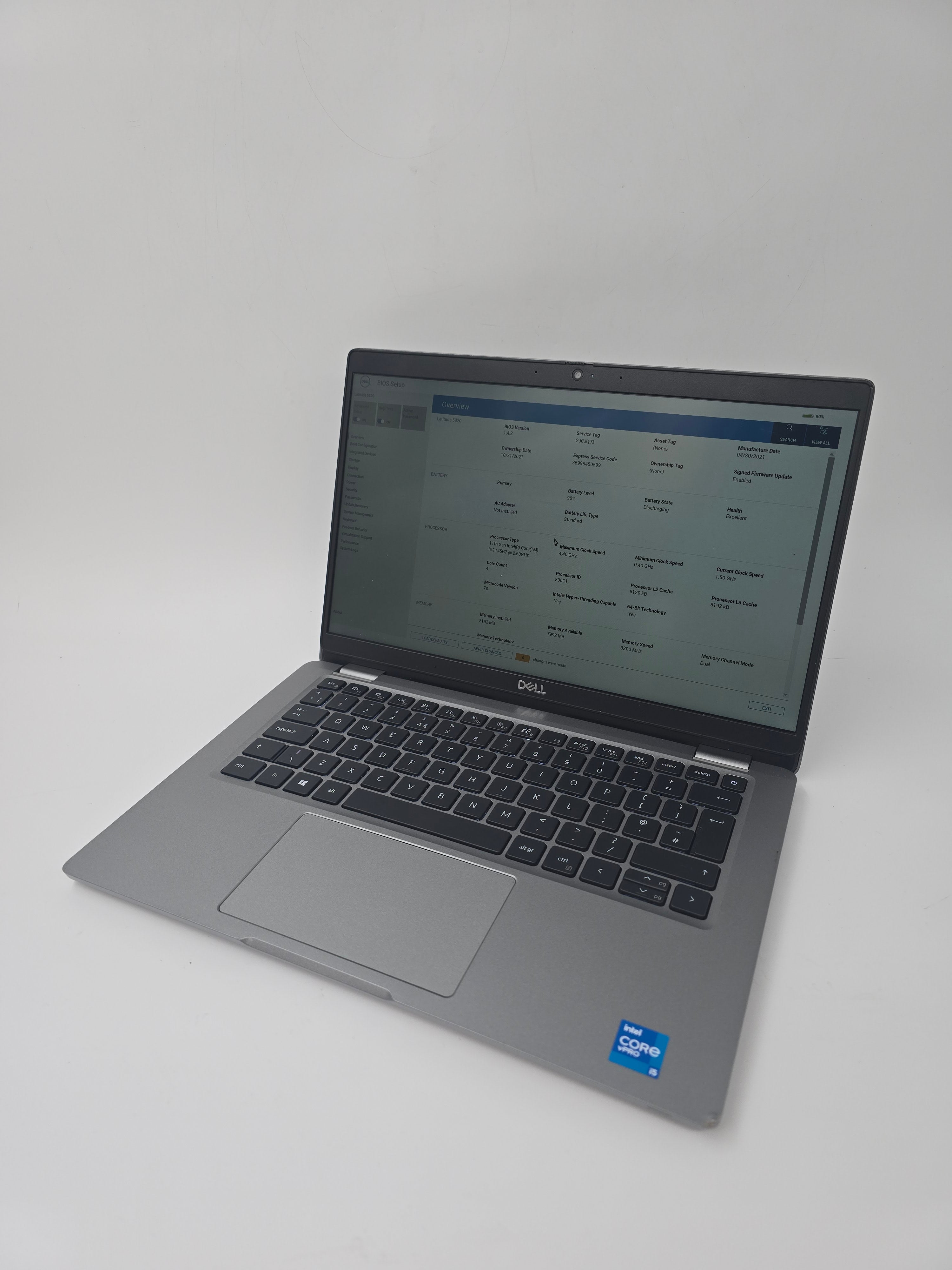 Dell Laptop Latitude 5320 13" Screen i5 11th Gen 8GB RAM No SSD No OS Spares