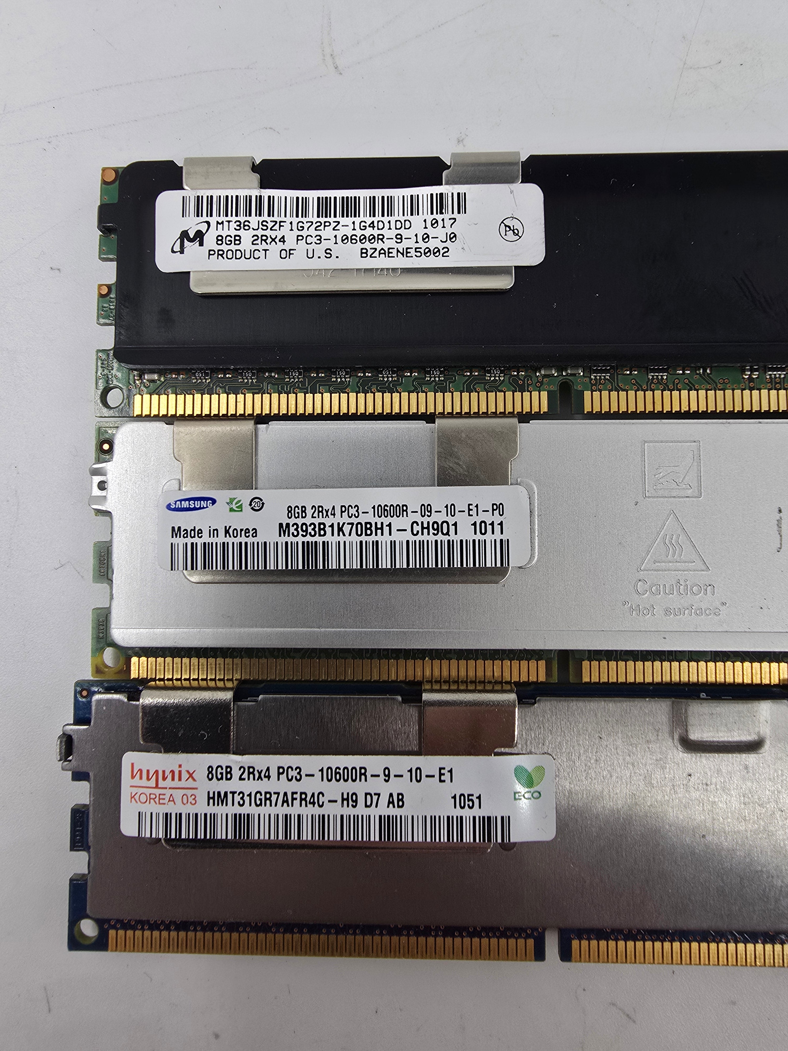 Server RAM 192GB (24x 8GB) 2Rx4 PC3 10600R HP P/N 500205-171U Lot of 24