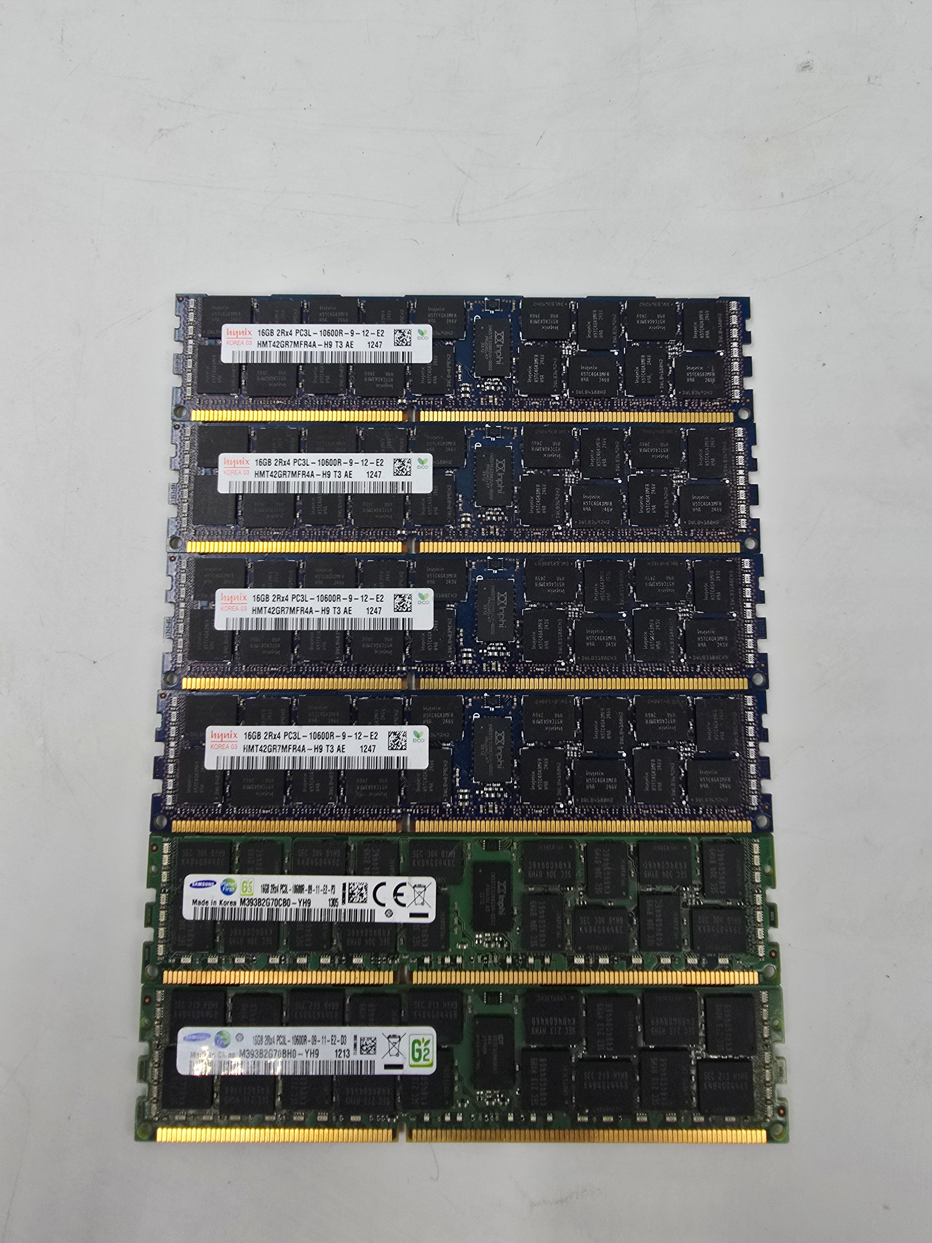 Server RAM 96GB (6x 16GB) 2Rx4 PC3L 10600R Samsung SK Hynix Lot of Six