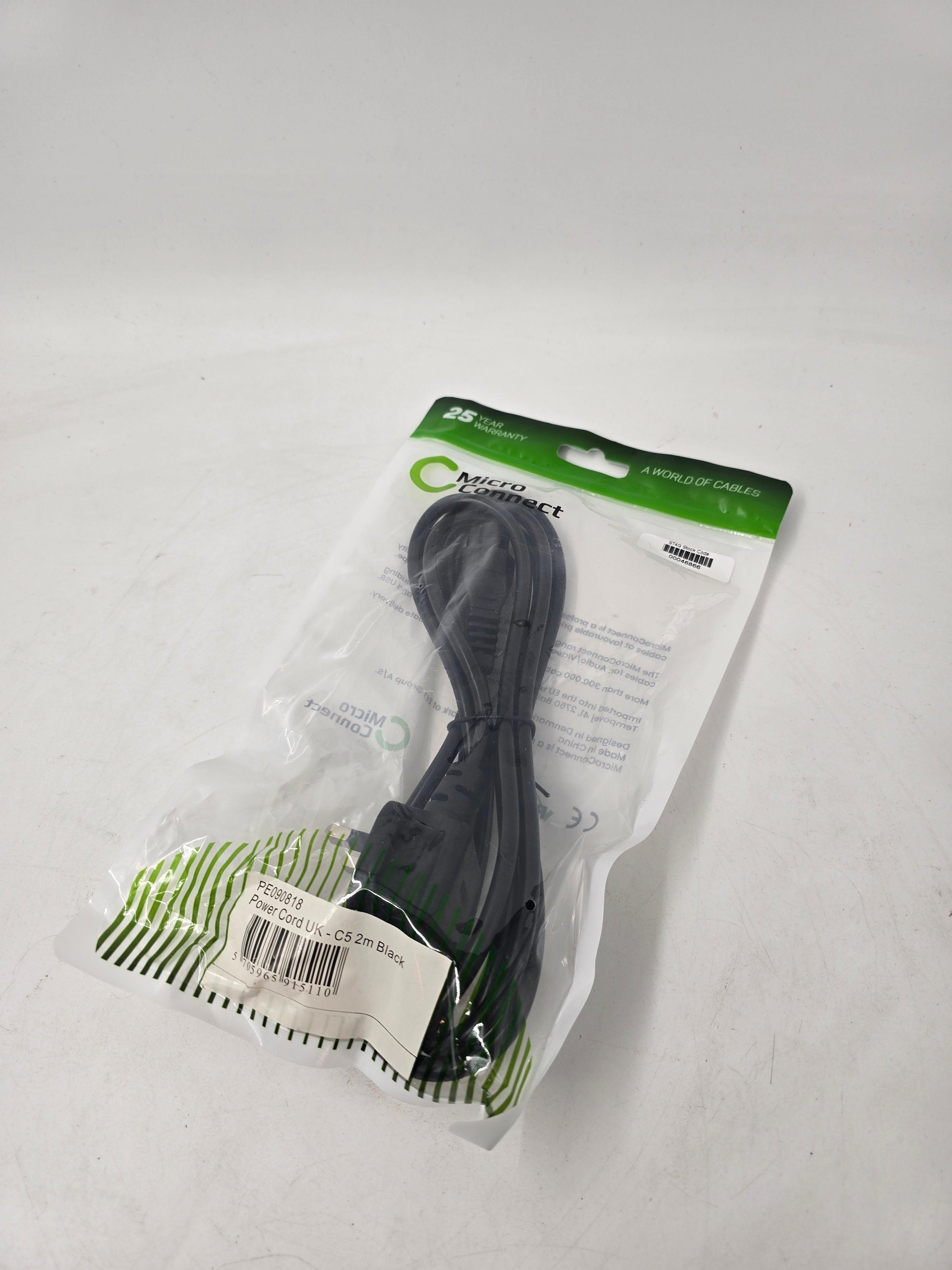 MicroConnect Power Cable Clover Lead C5 UK Power Cord 2m Lot of 8
