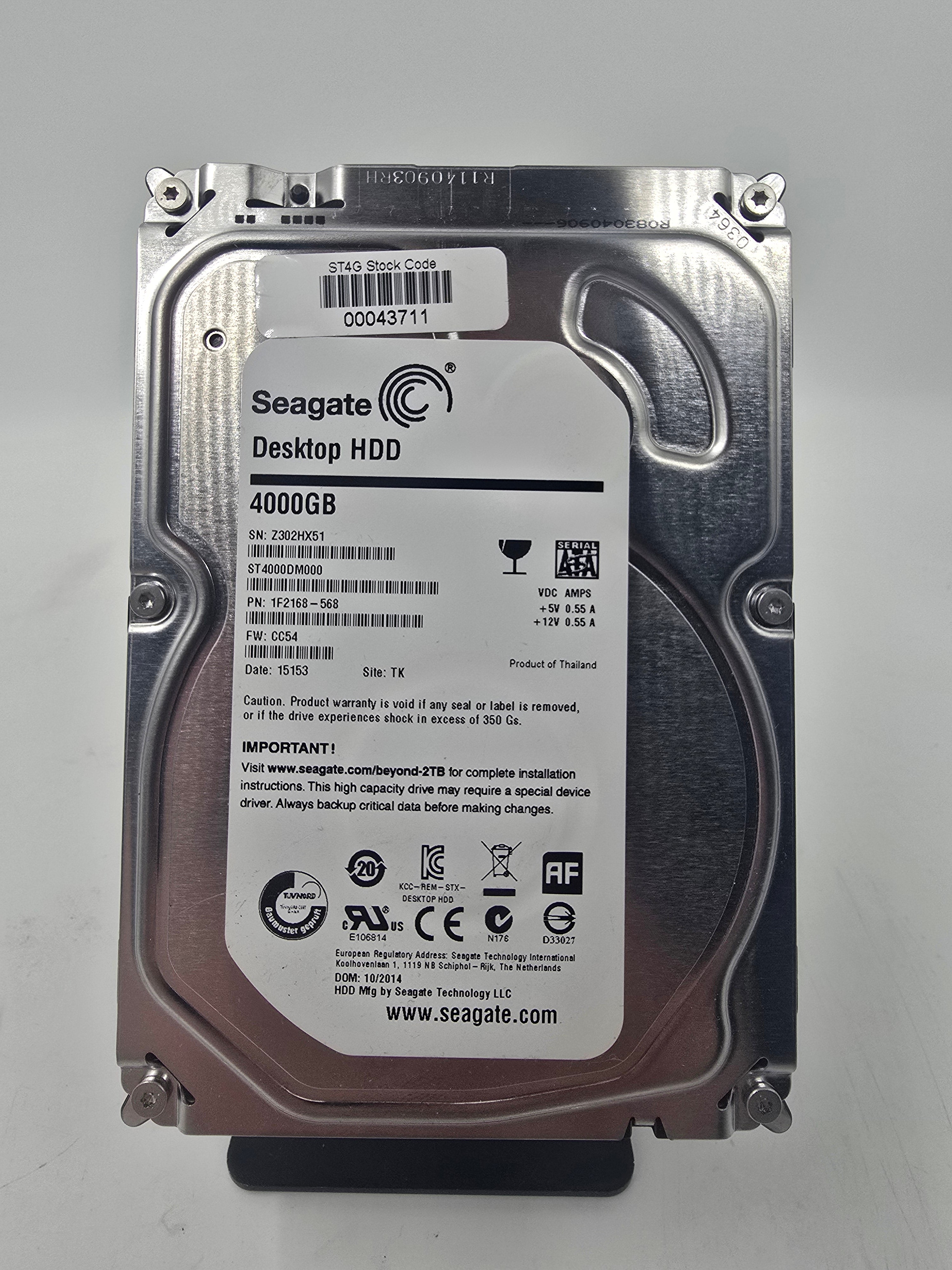 Seagate Hard Disk Drive 4TB LFF 3.5" SATA 6Gbps ST4000DM000
