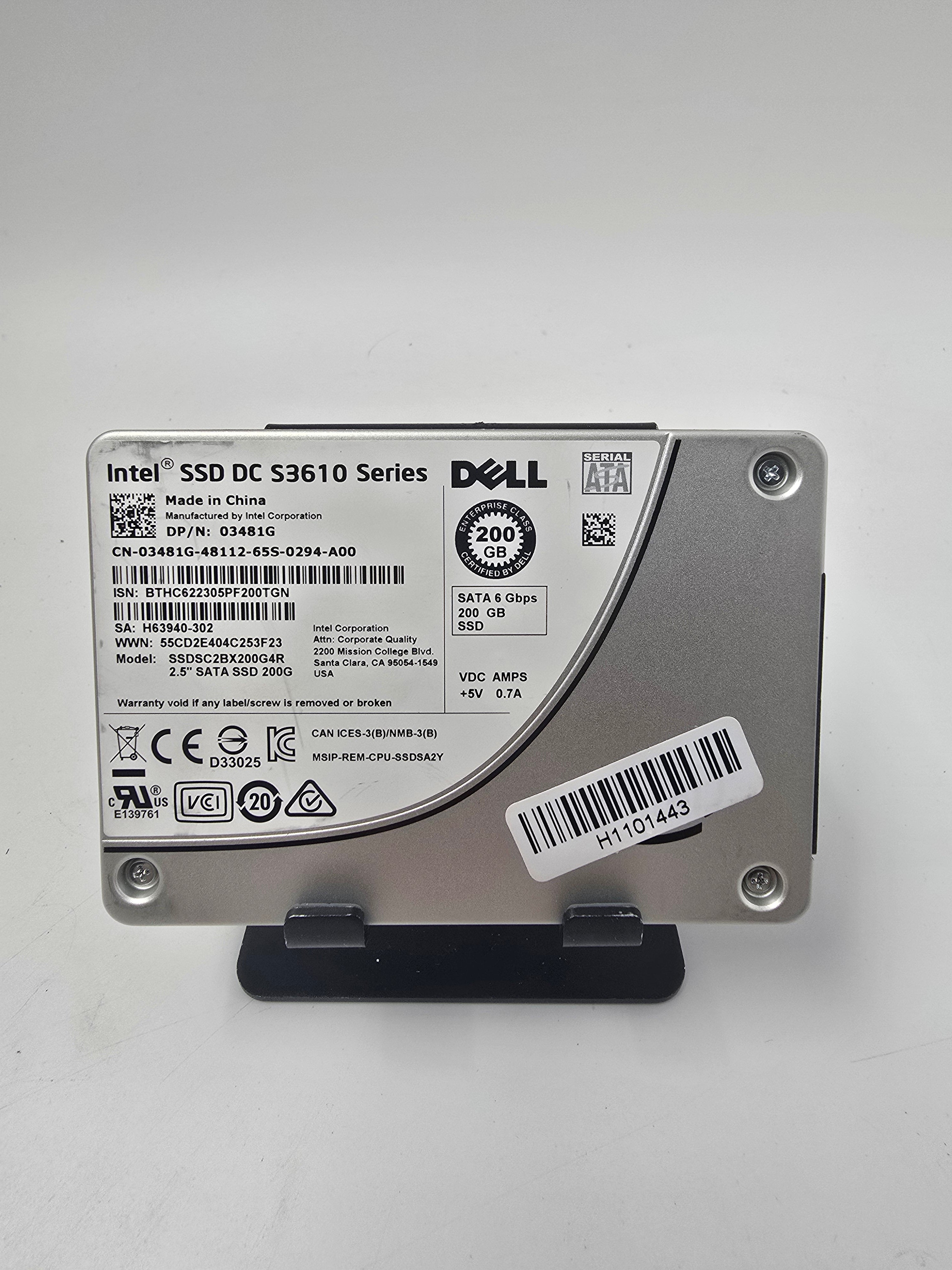 Dell Solid State Drive 200GB 2.5" SATA Enterprise SSD DP/N 03481G