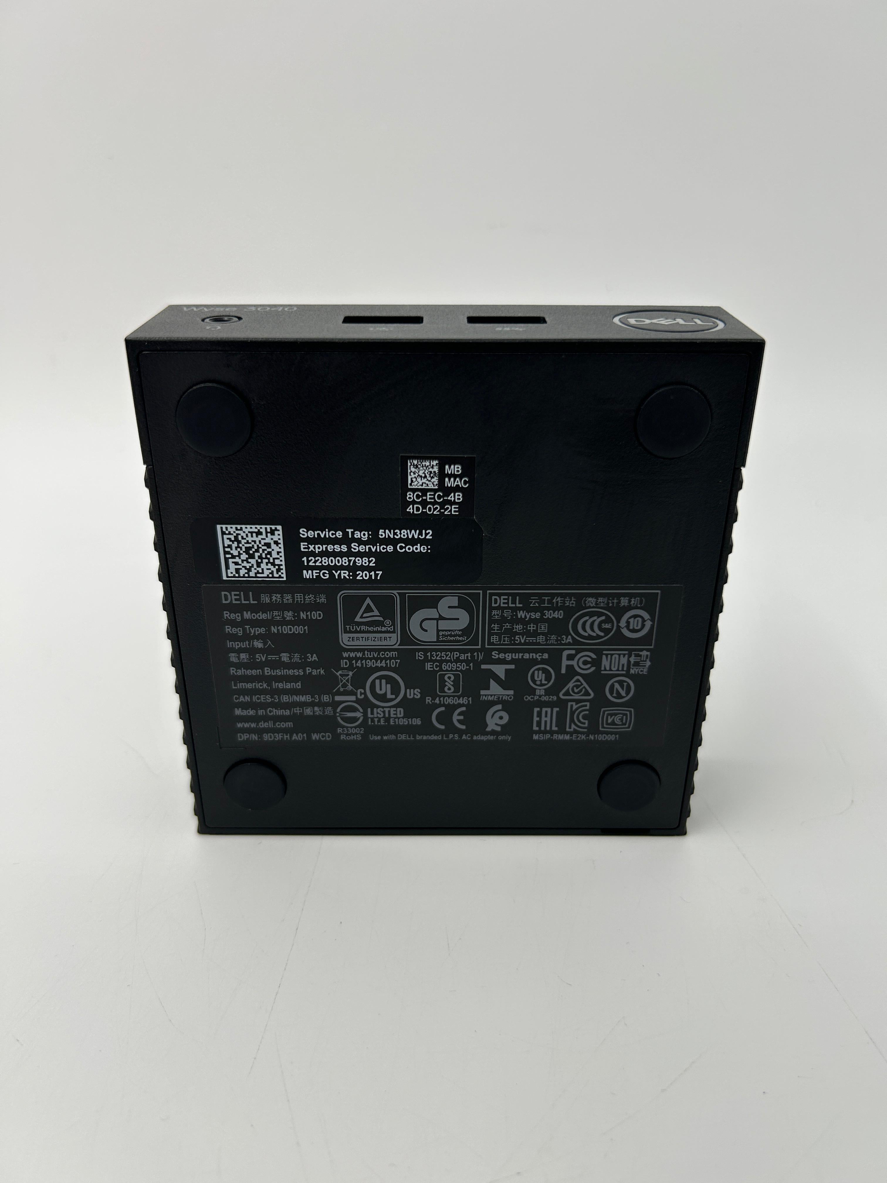 Dell Wyse 3040 Thin Client | Atom x5 | 2GB RAM | 8GB Flash | w/ PSU