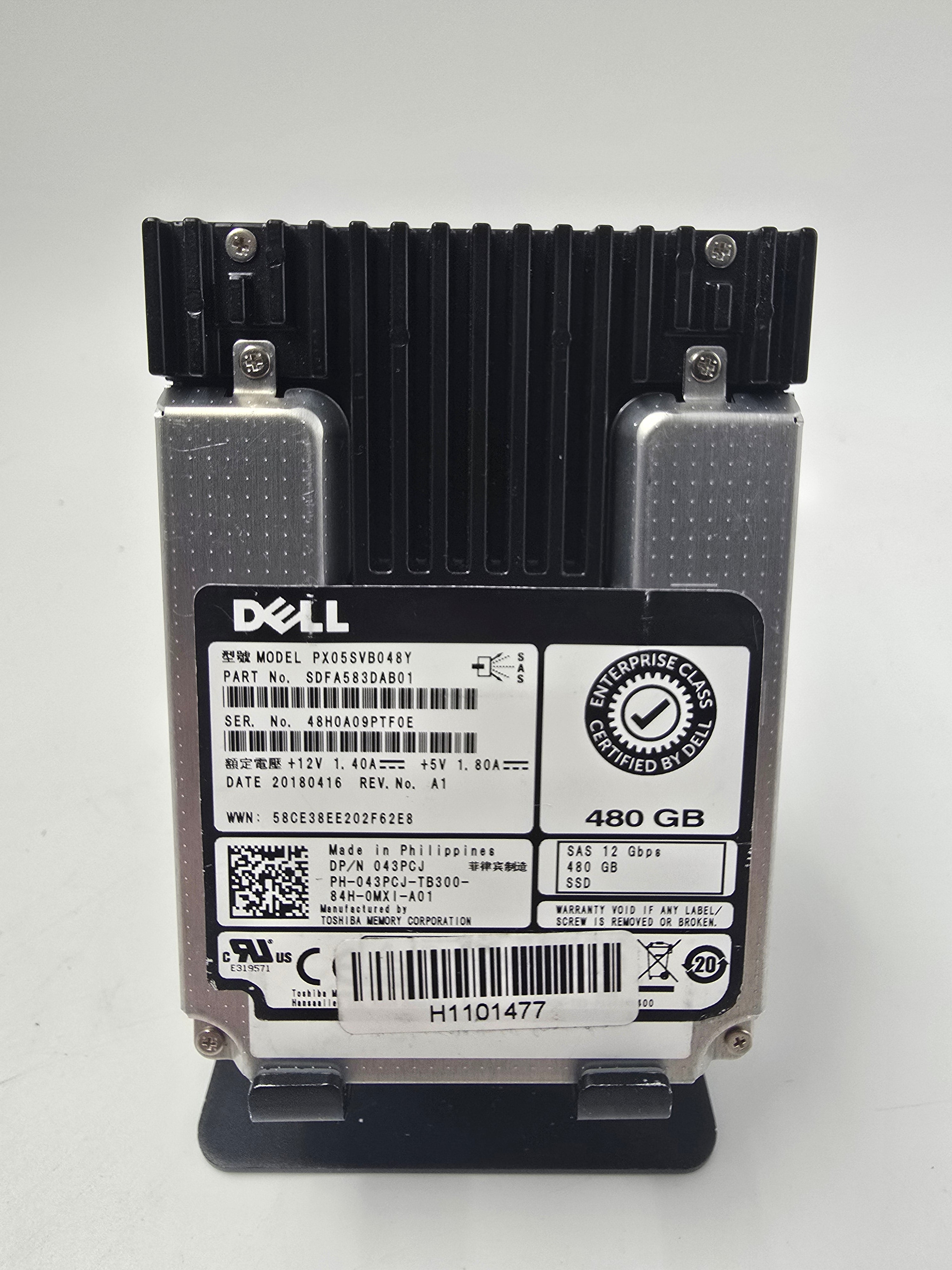 Dell Solid State Drive 480GB 2.5" SAS Enterprise SSD DP/N 043PCJ