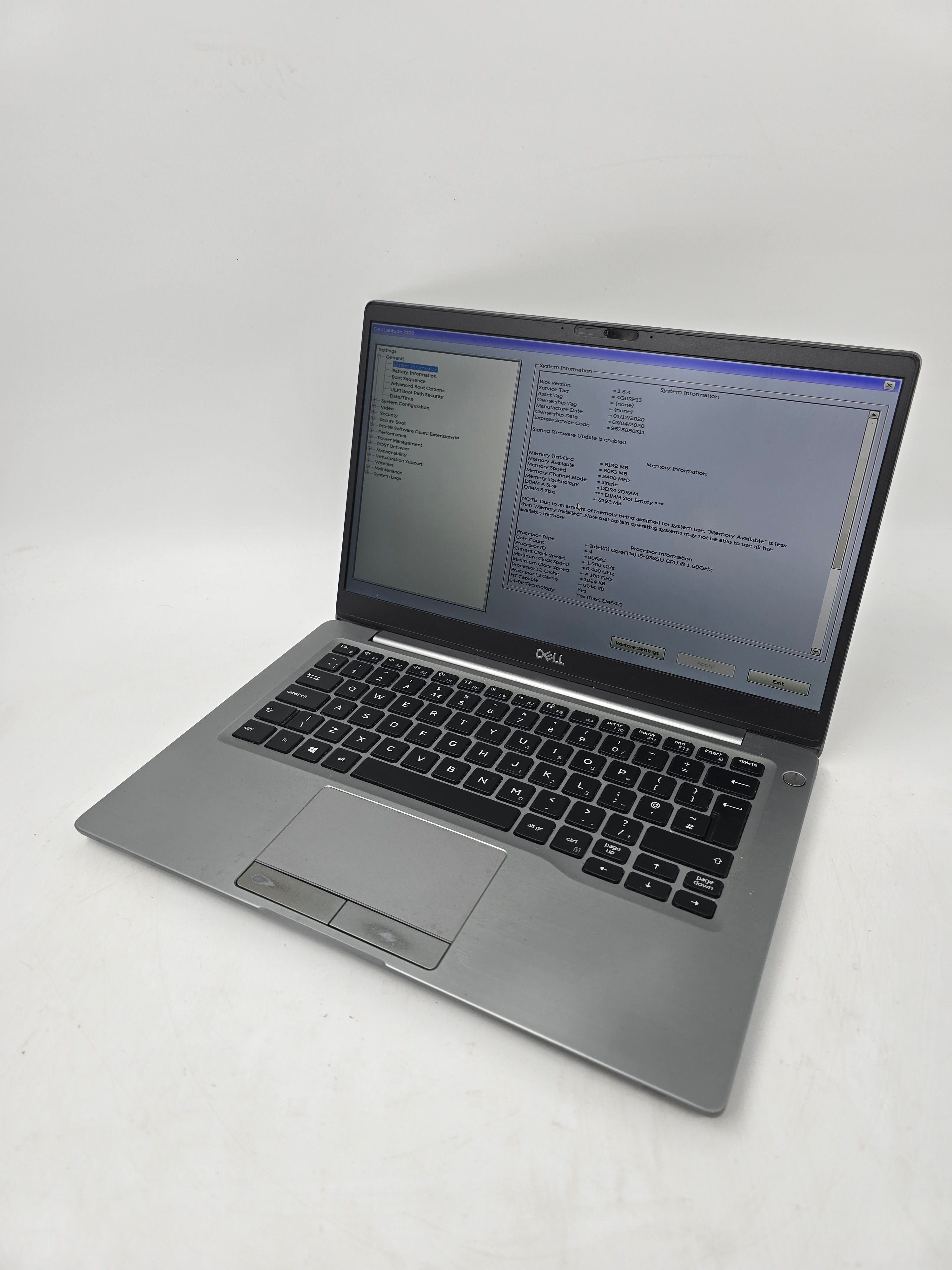 Dell Latitude 7300 13" Screen i5 8th Gen 8GB RAM 256GB SSD No OS *Spares*