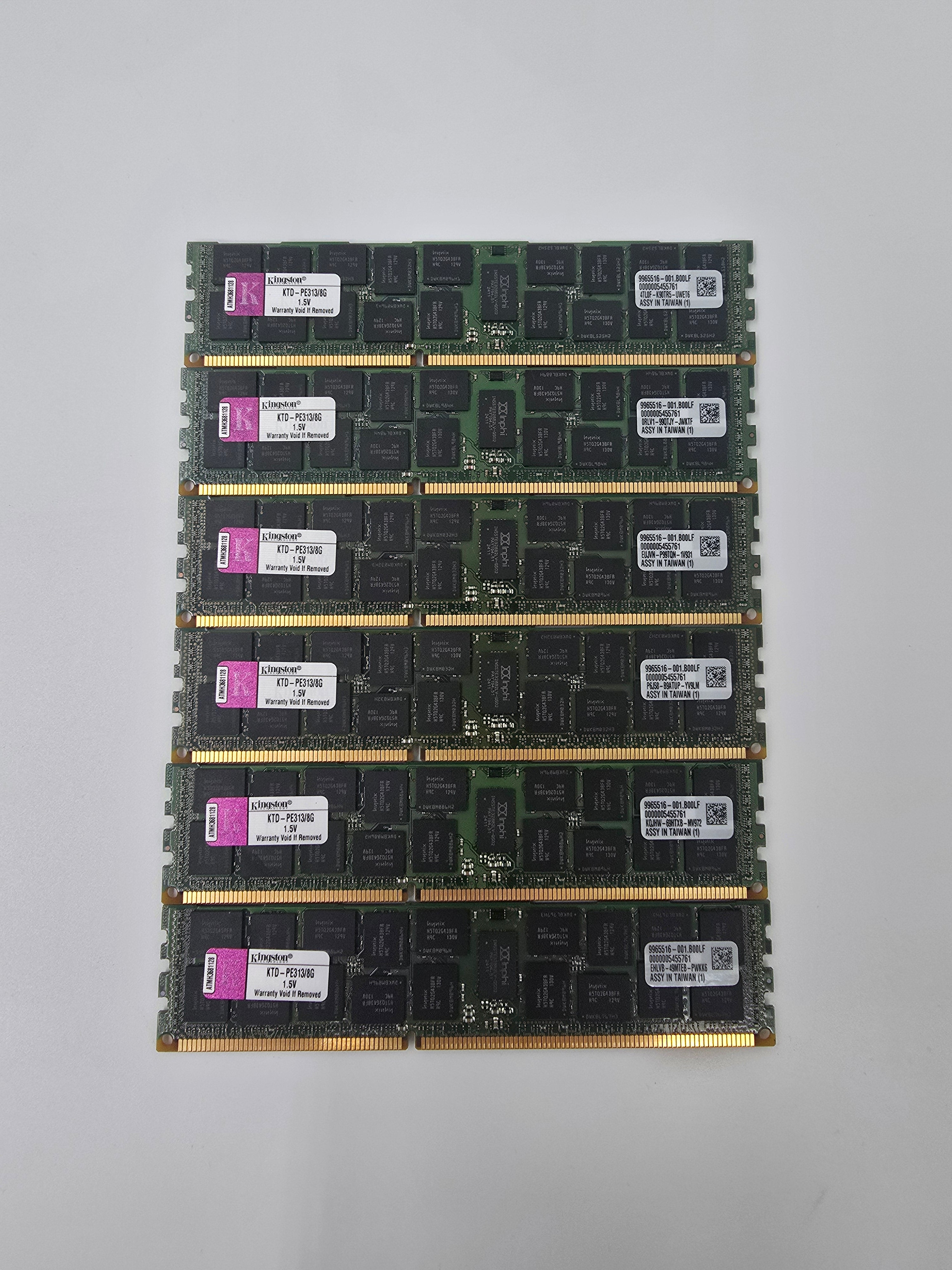 Kingston Server RAM DDR3 1333MT/s ECC Registered 2RX4 1.5V 240 Pin Lot of Six