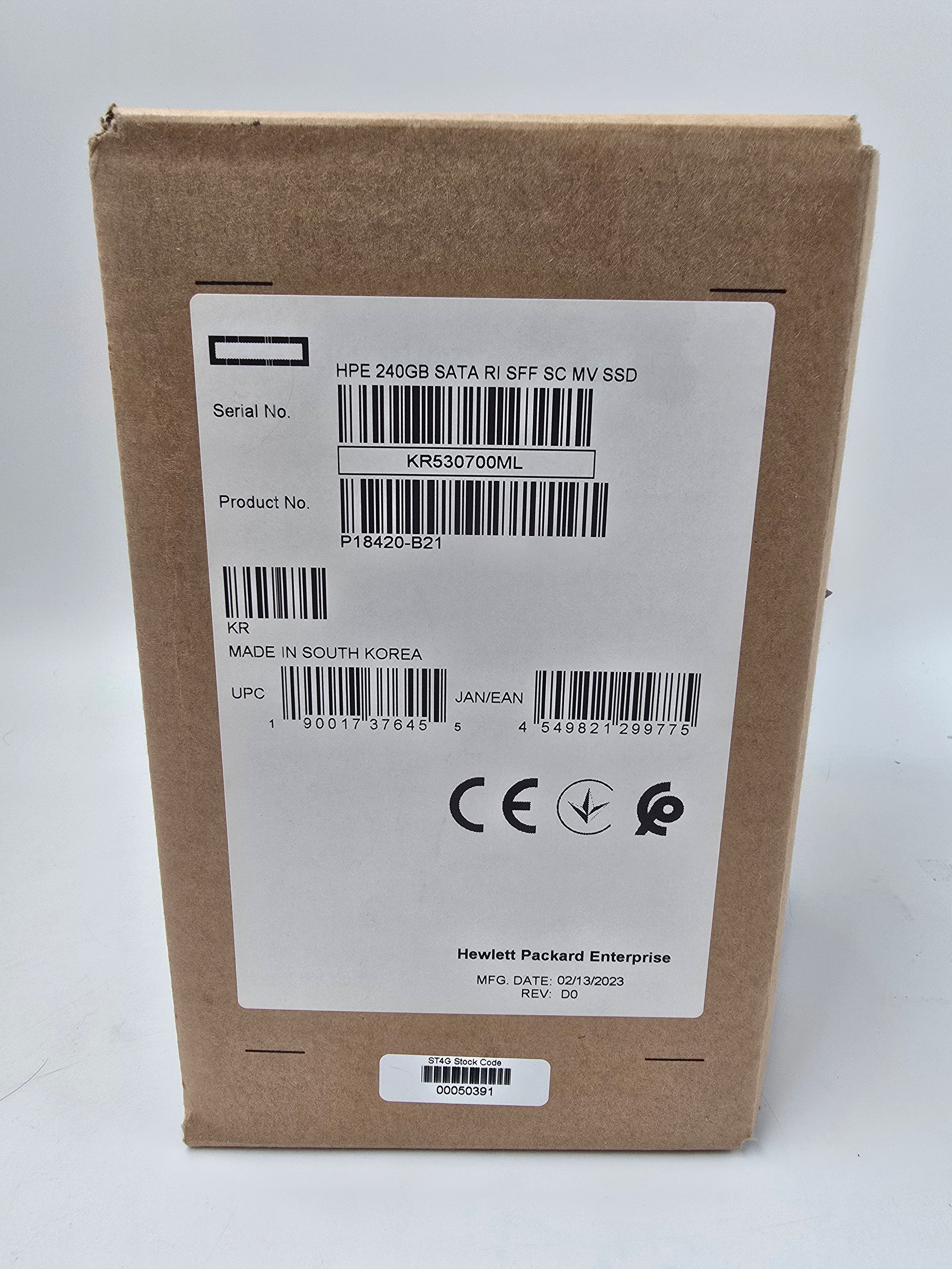HPE Solid State Drive 240GB SATA RI SFF SSD 2.5" P18420-B21 New Open Box