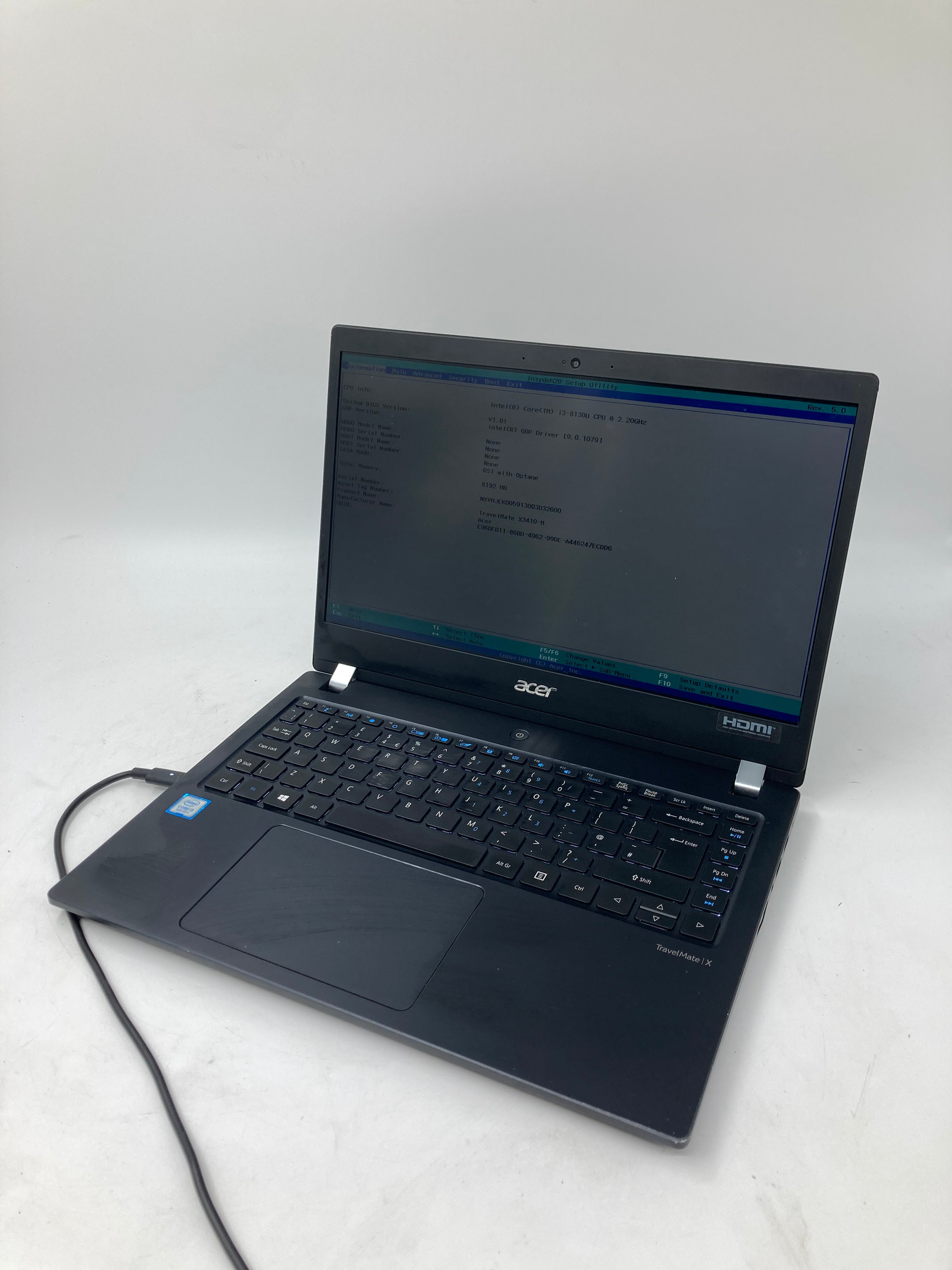 Acer Laptop TravelMate X3410-M 14" i3 8th Gen 8GB No HDD No OS