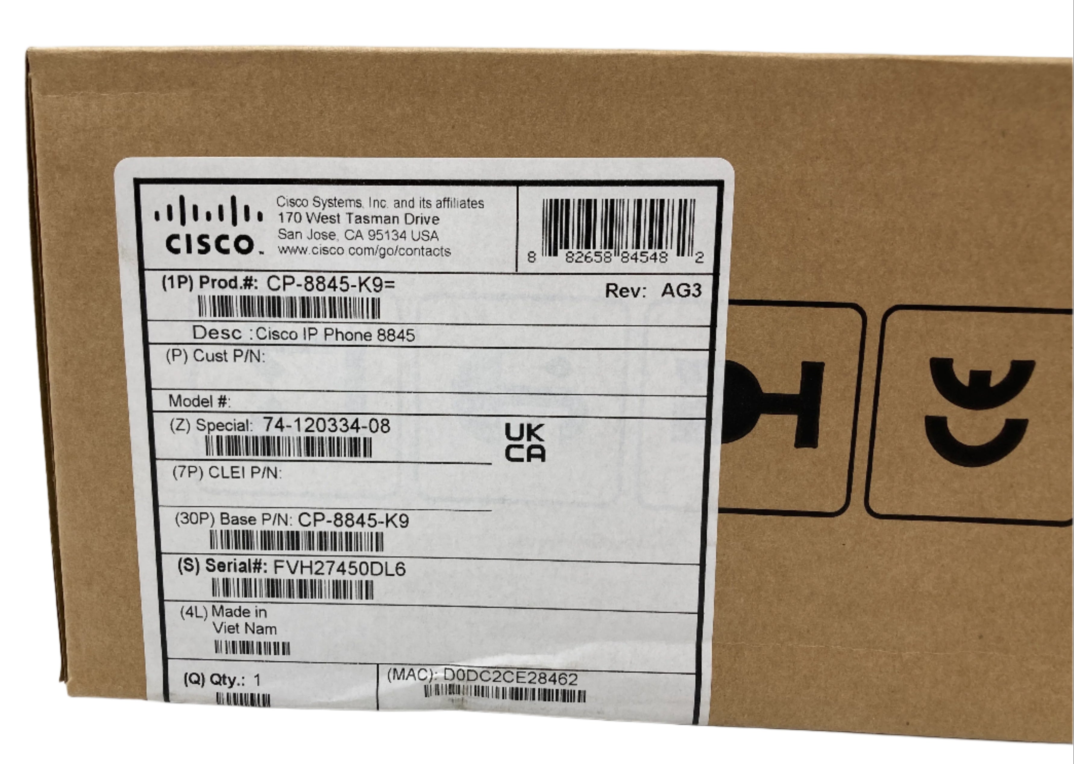New Open Box Cisco IP VoIP Desk Phone CP-8845-K9 Batch of 5
