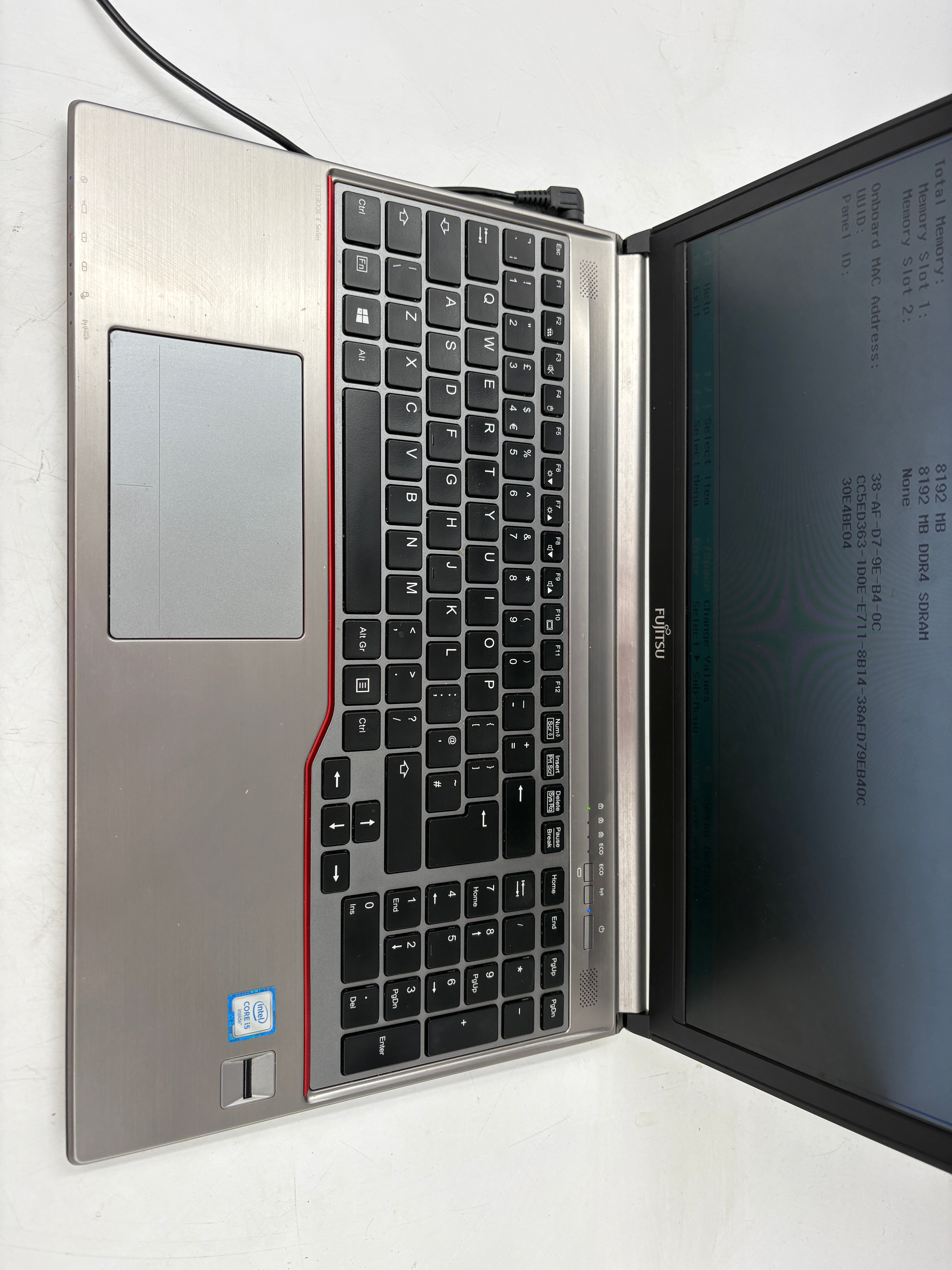 Fujitsu Laptop LifeBook E756 15.6" Screen i5 6th Gen 8GB RAM NO SSD NO OS