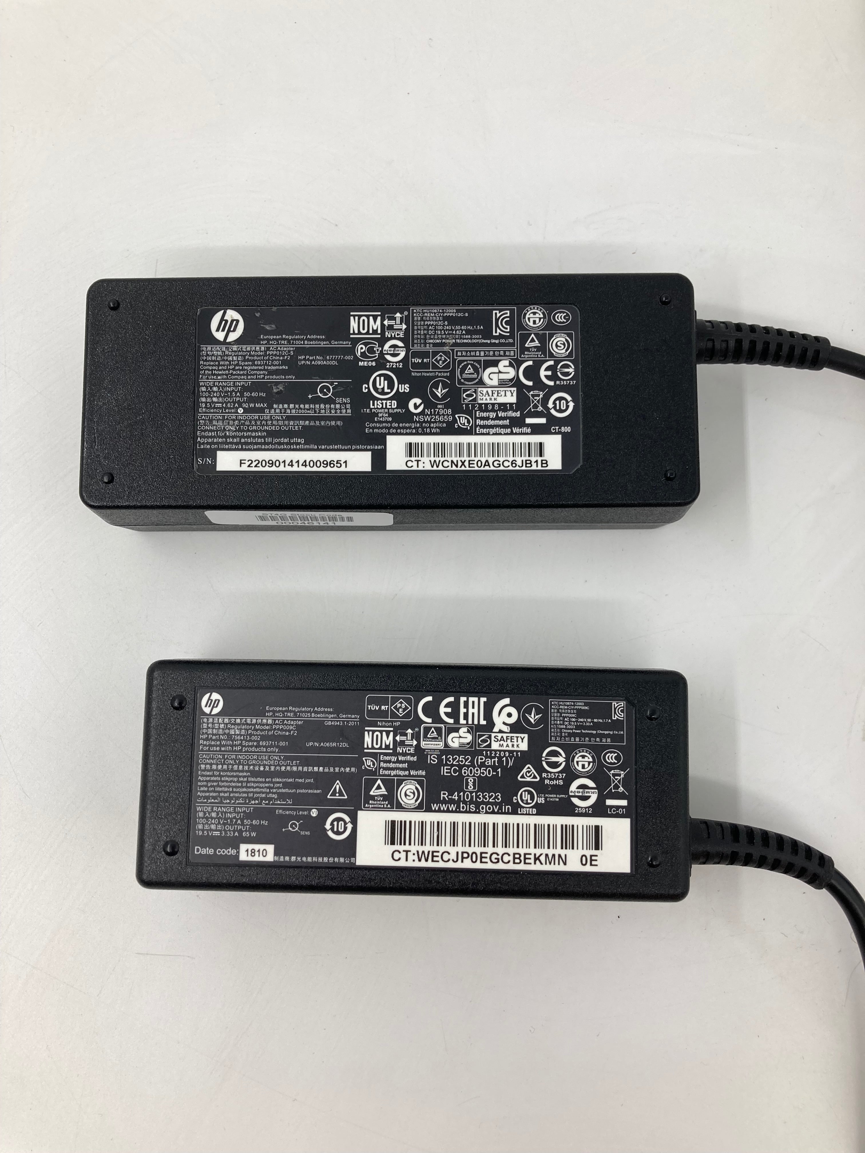 Batch 10x HP Big Tip AC Adapter Charger 65W/90W - Black