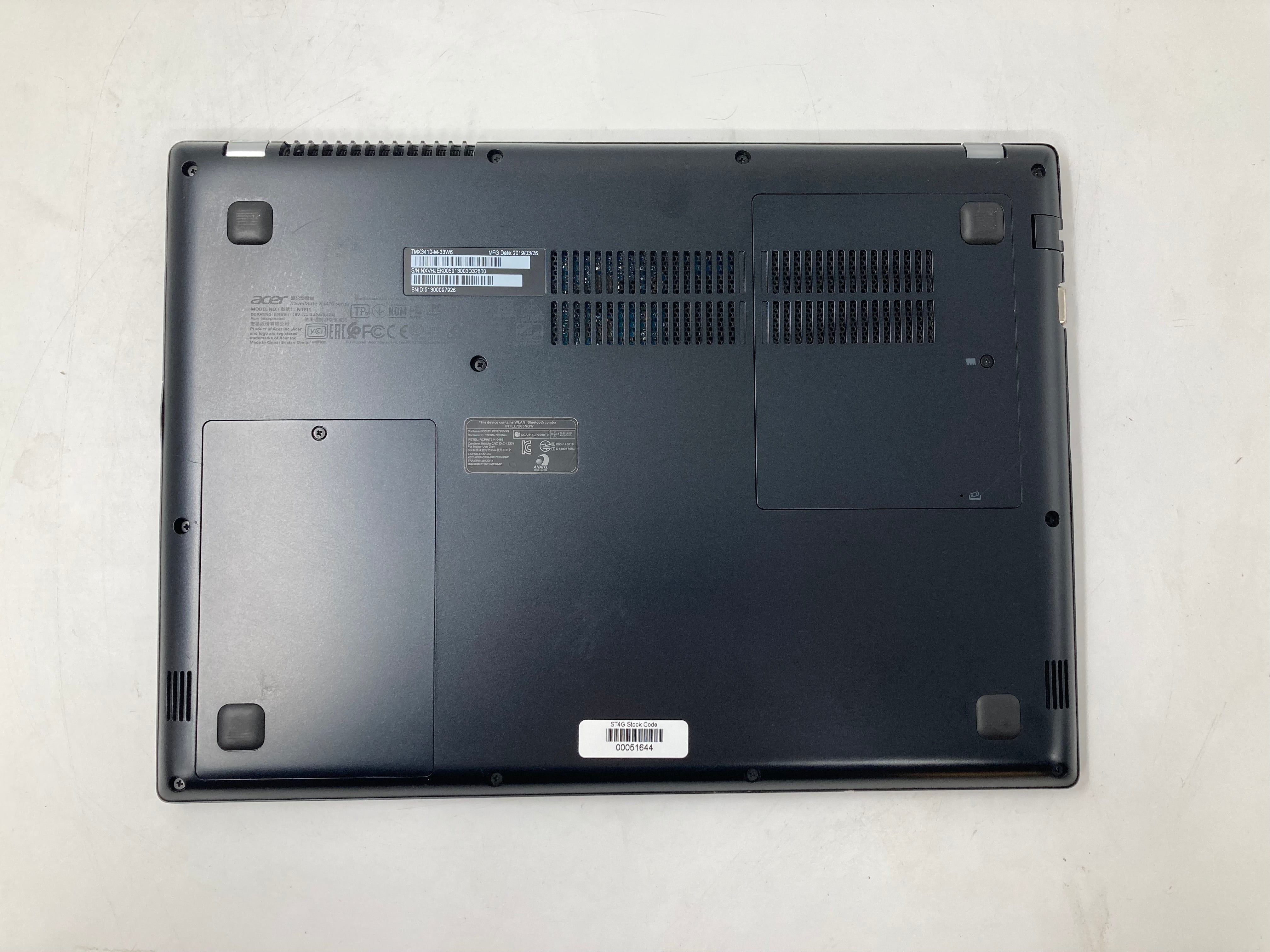 Acer Laptop TravelMate X3410-M 14" i3 8th Gen 8GB No HDD No OS