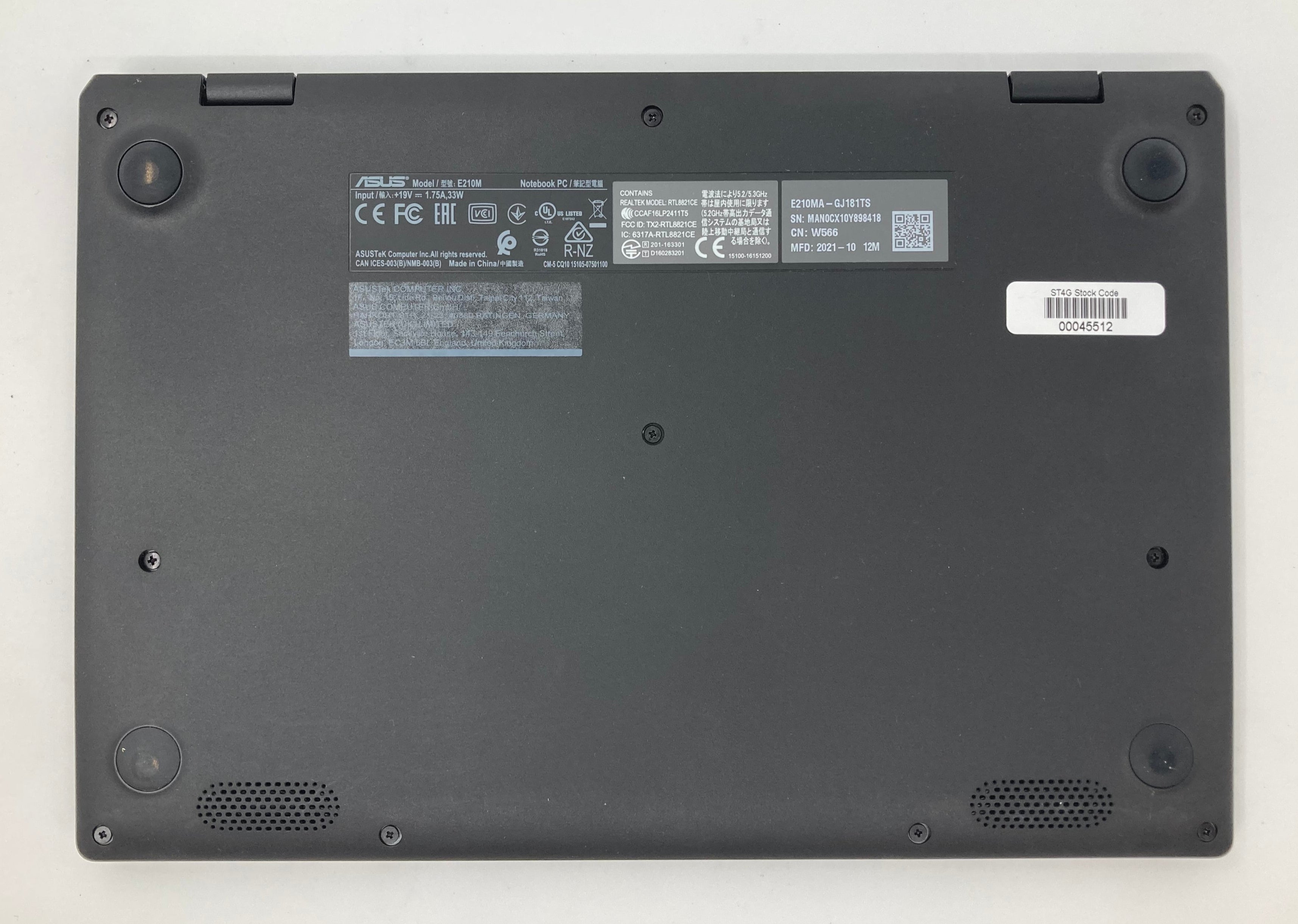 Asus Laptop L210M 12" Celeron N4020 4GB RAM 64GB SSD W10