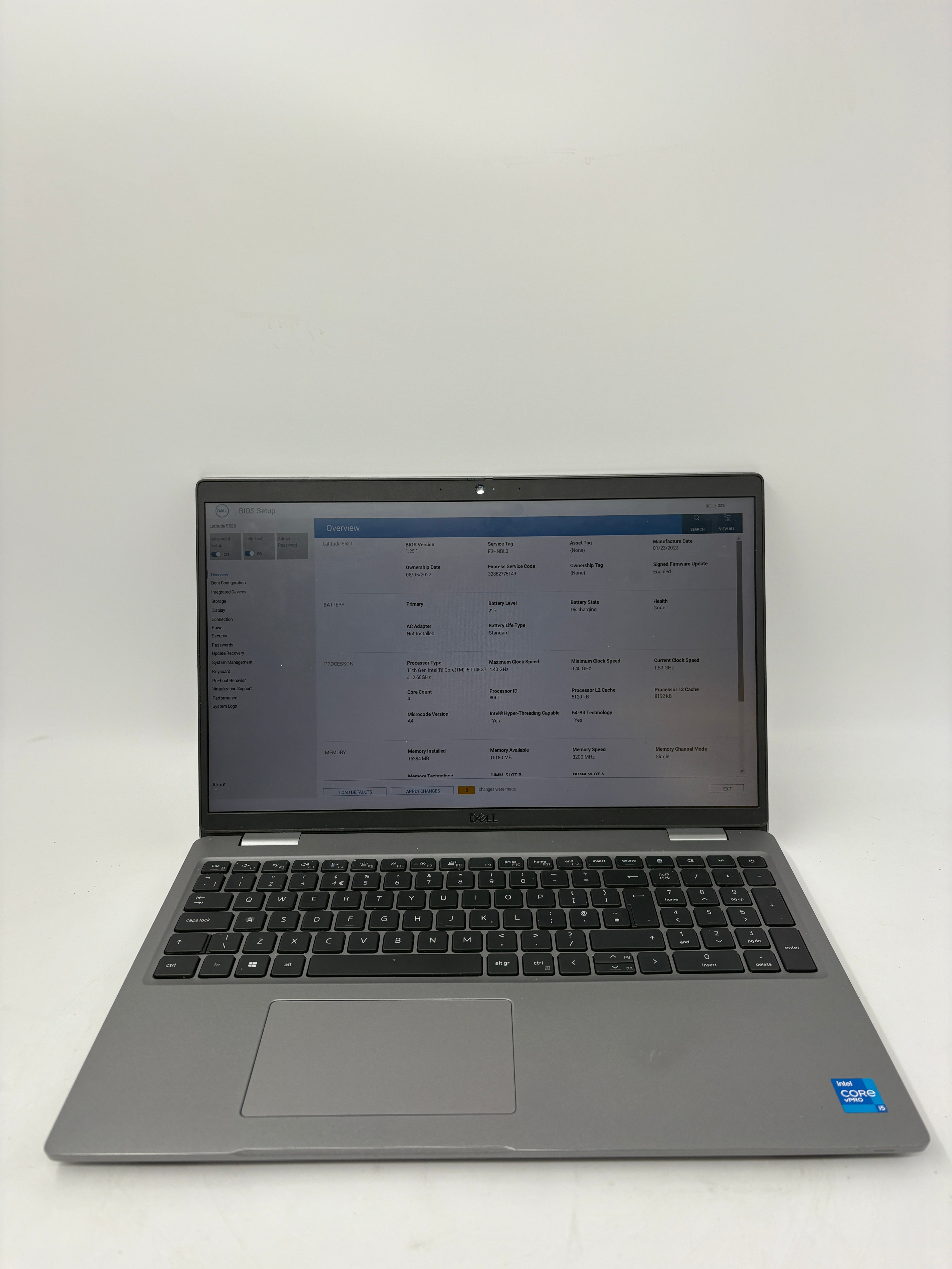 Dell Laptop Latitude 5520 15.6" Screen i5 11th Gen 16GB RAM 256GB SSD NO OS