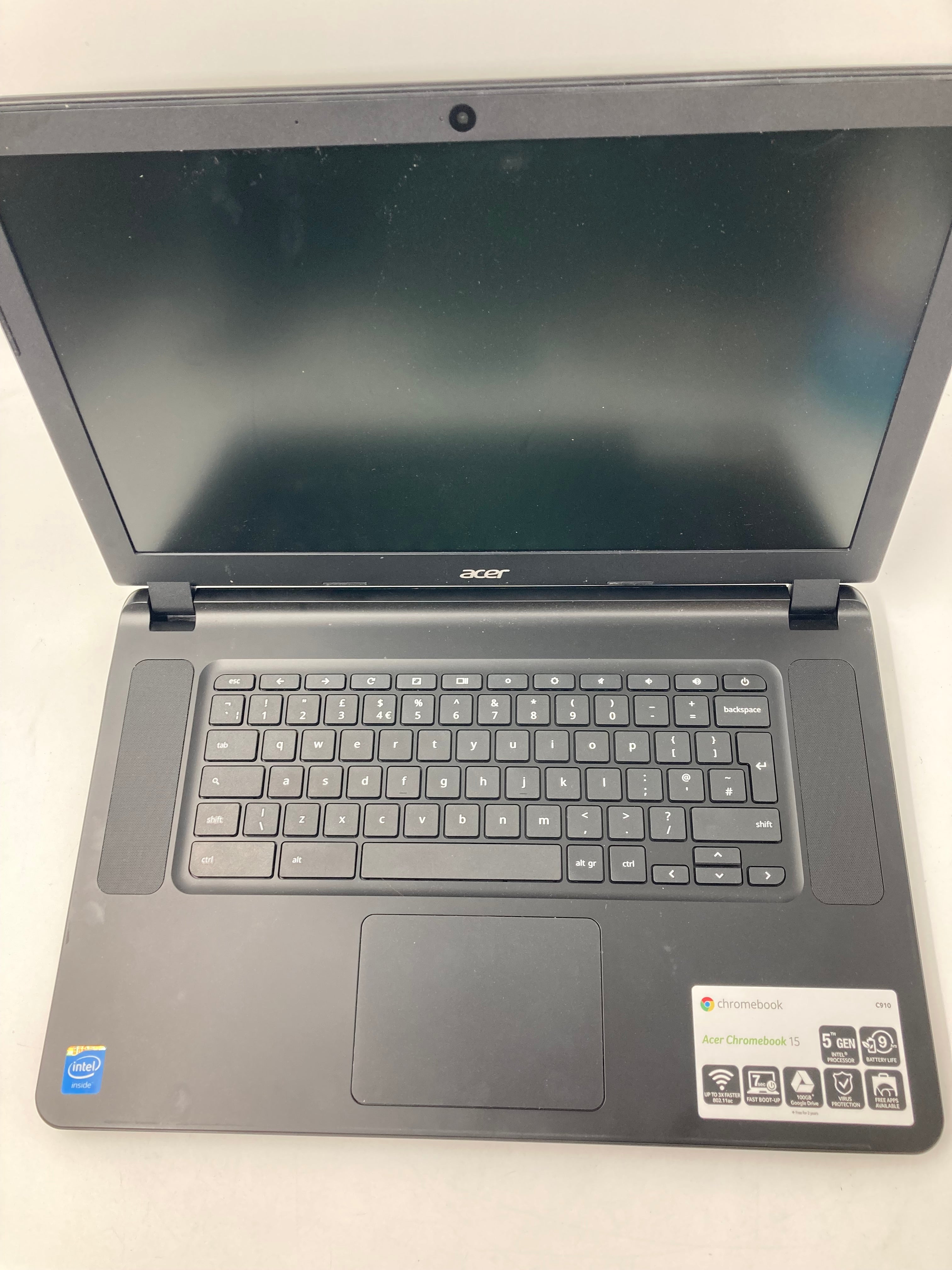 Acer ChromeBook 15 C910 ZRF 15.6" Screen Intel 5th Gen 4GB RAM No SSD No OS
