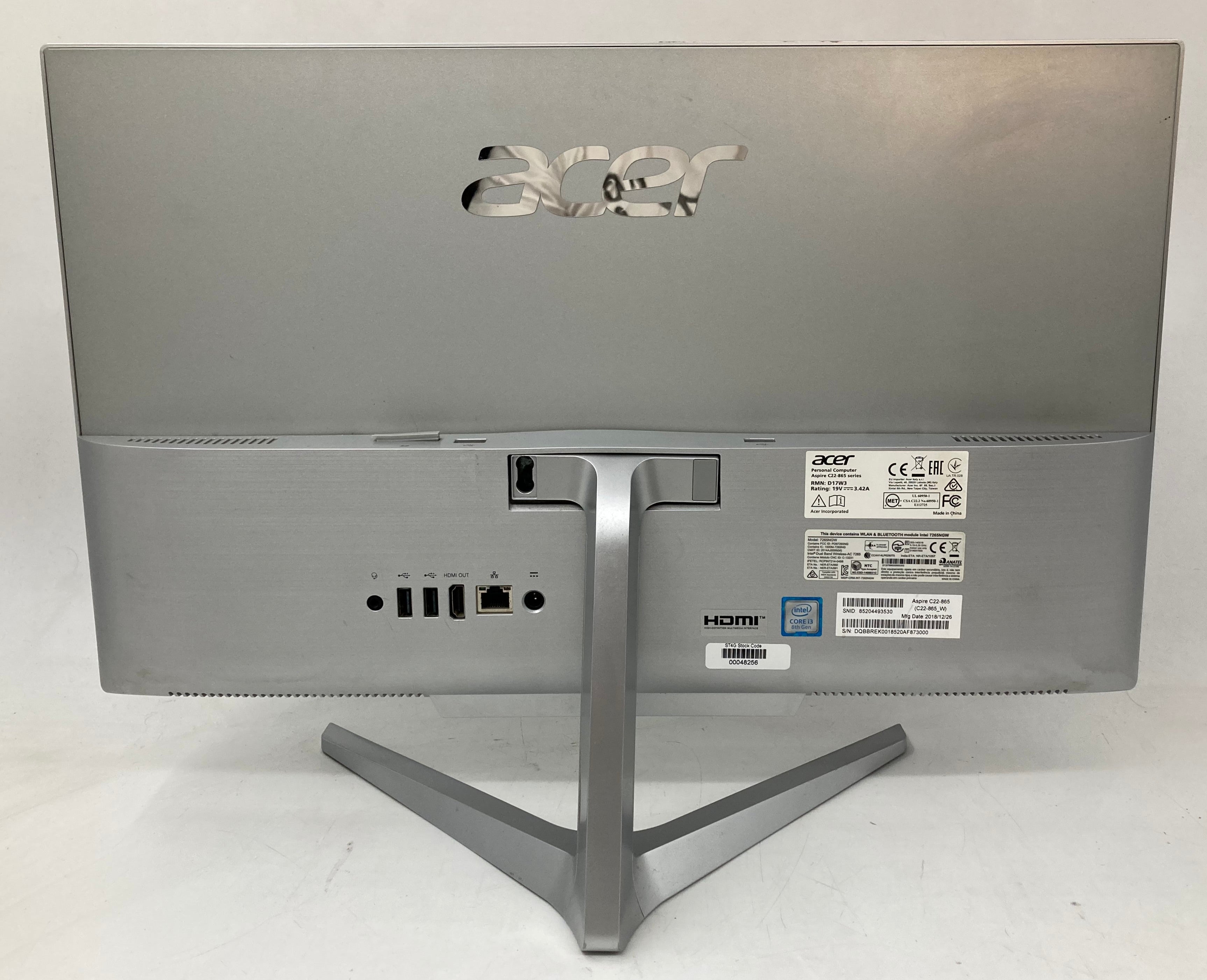 Acer All in One Aspire C22-865 22" i3 8th Gen 16GB RAM 500GB SSD W11 #2