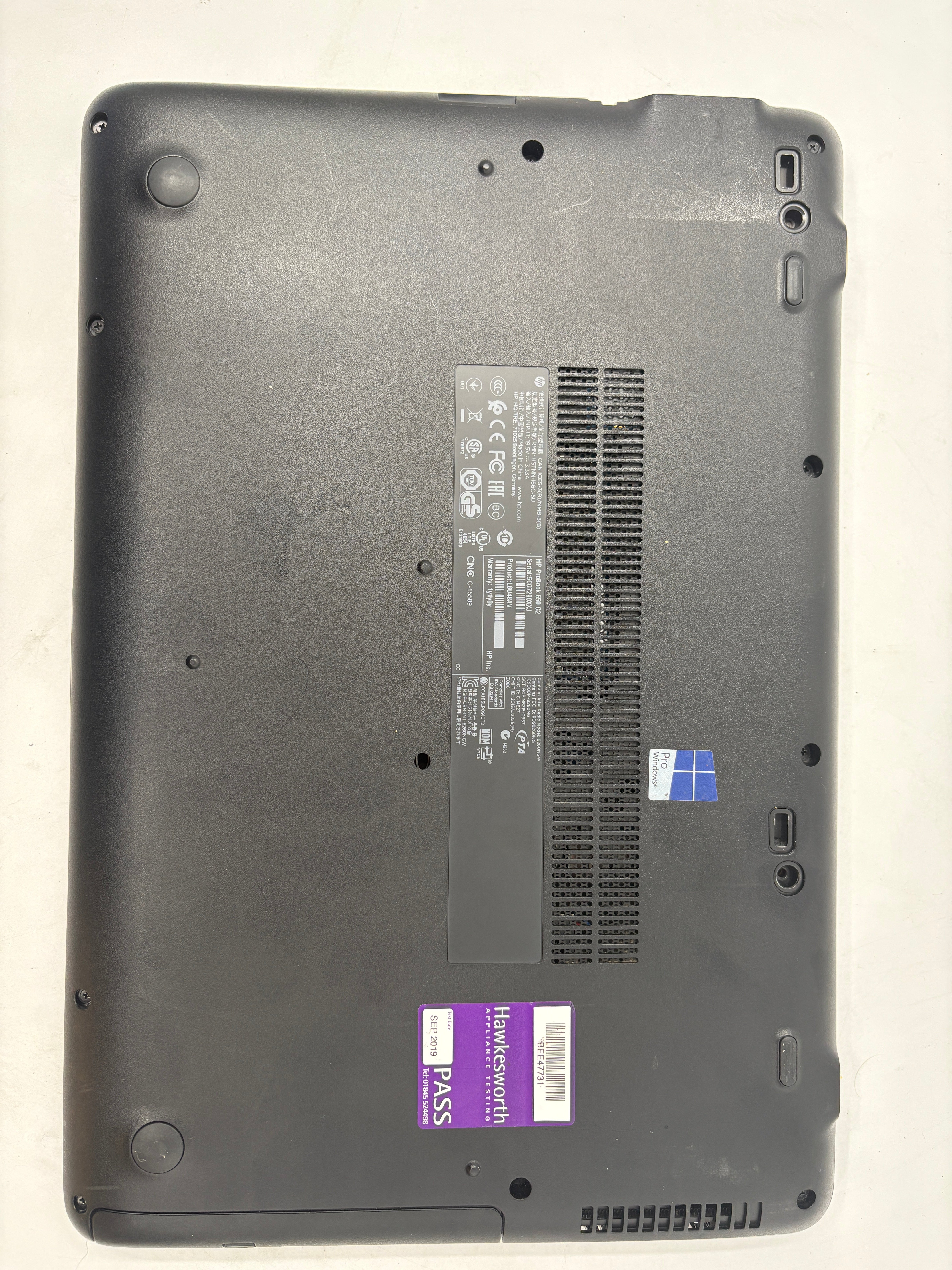 HP Laptop ProBook 650 G2 15.6" Screen i5 6th Gen 16GB RAM 128GB SSD W10