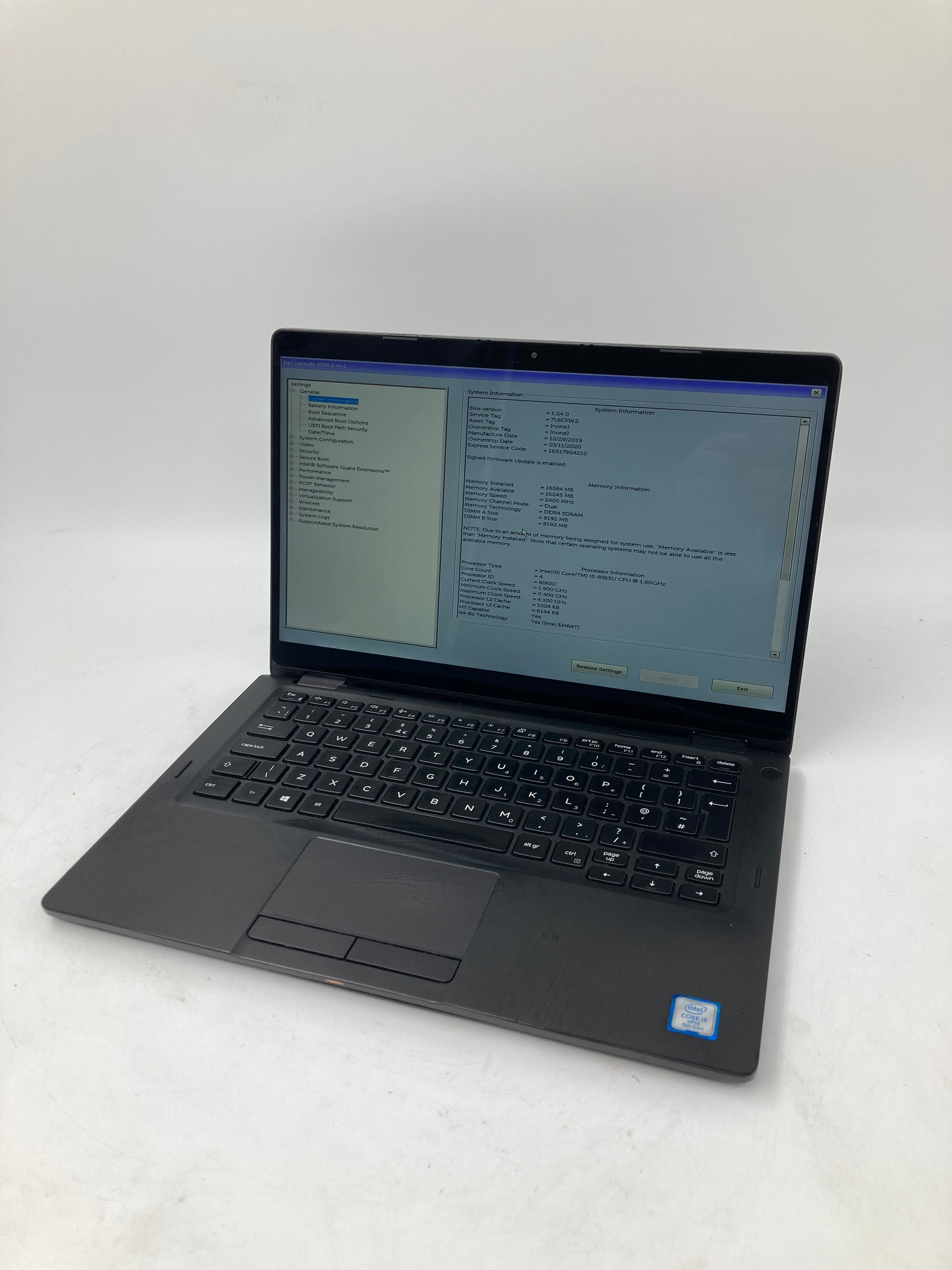 Dell Laptop Latitude 5300 2-in-1 13" i5 8th Gen 16GB RAM 256GB SSD No OS