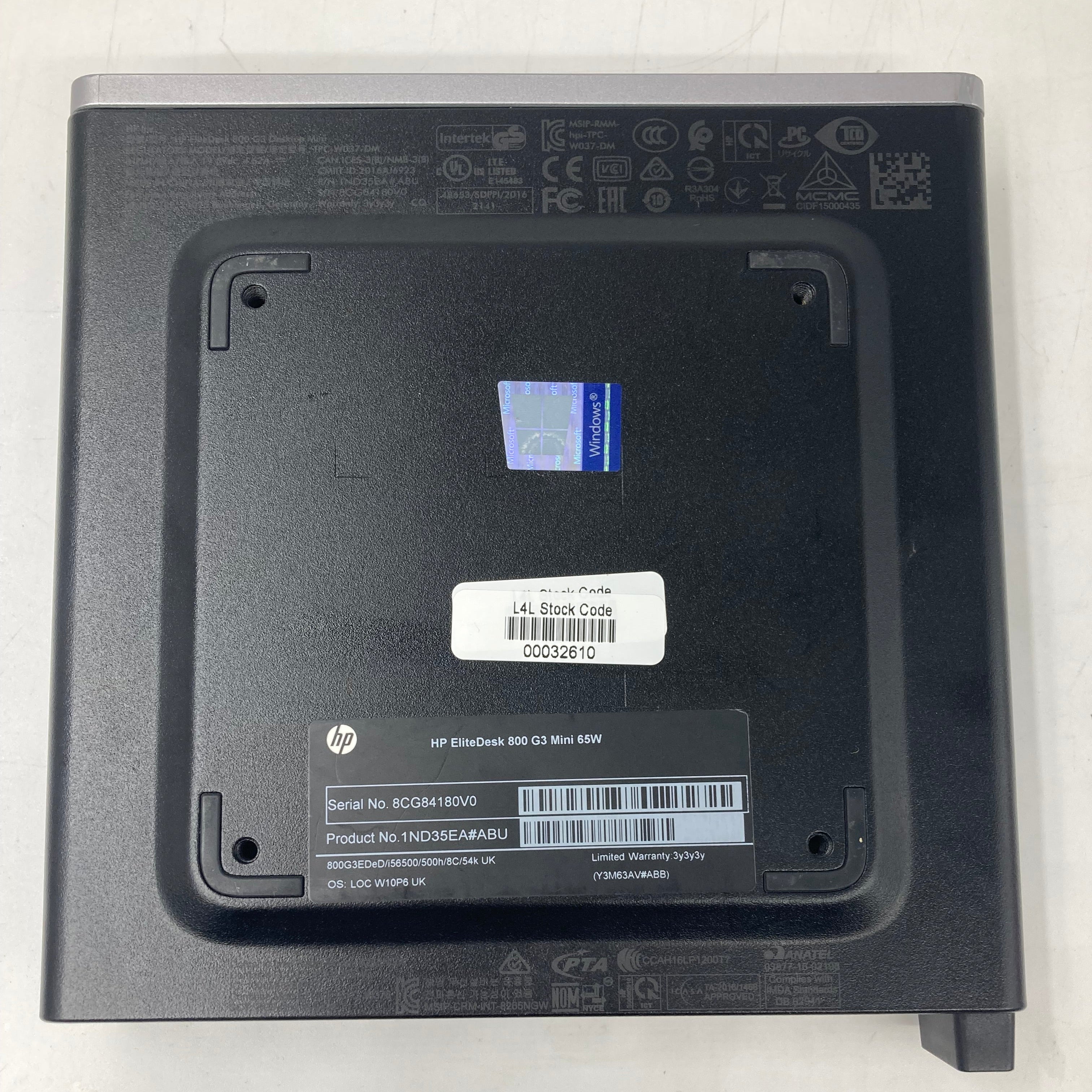 HP Desktop PC EliteDesk 800 G3 Mini i5-6500U 12GB RAM No SSD No OS *Spares*