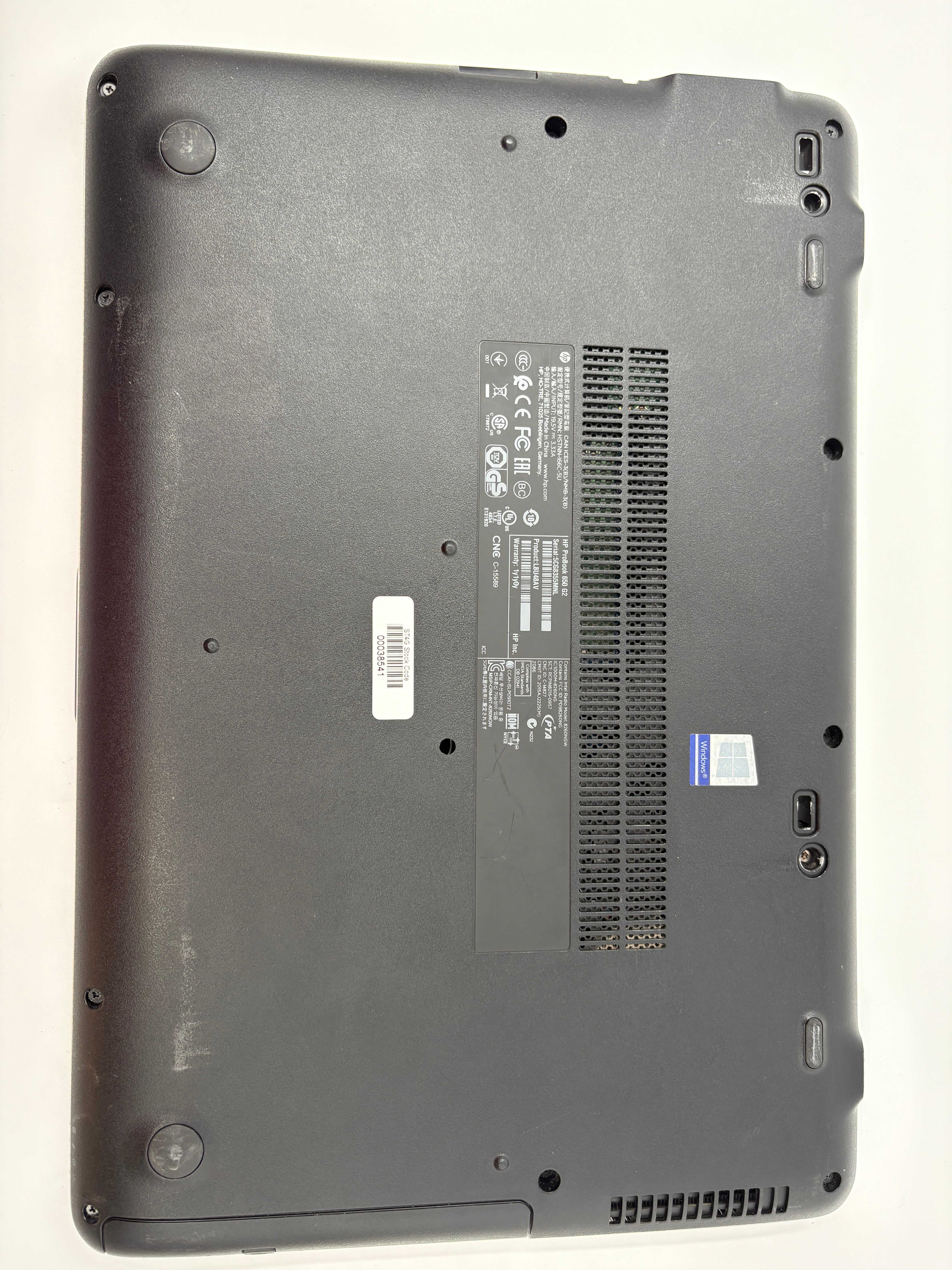 HP Laptop ProBook 650 G2 15.6" i5 6th Gen 4GB RAM 128GB SSD W10