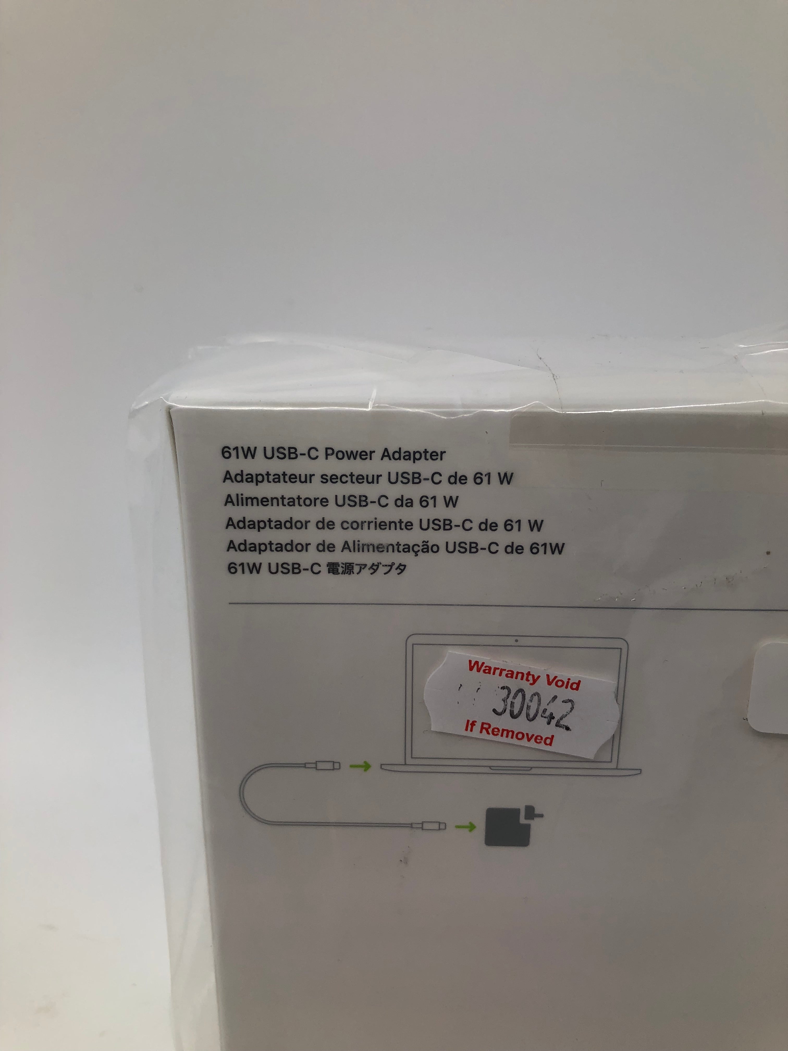 Original New-In-Box Apple 61W USB-C Power Adapter | UK 3-Pin Plug | MRW22B/A