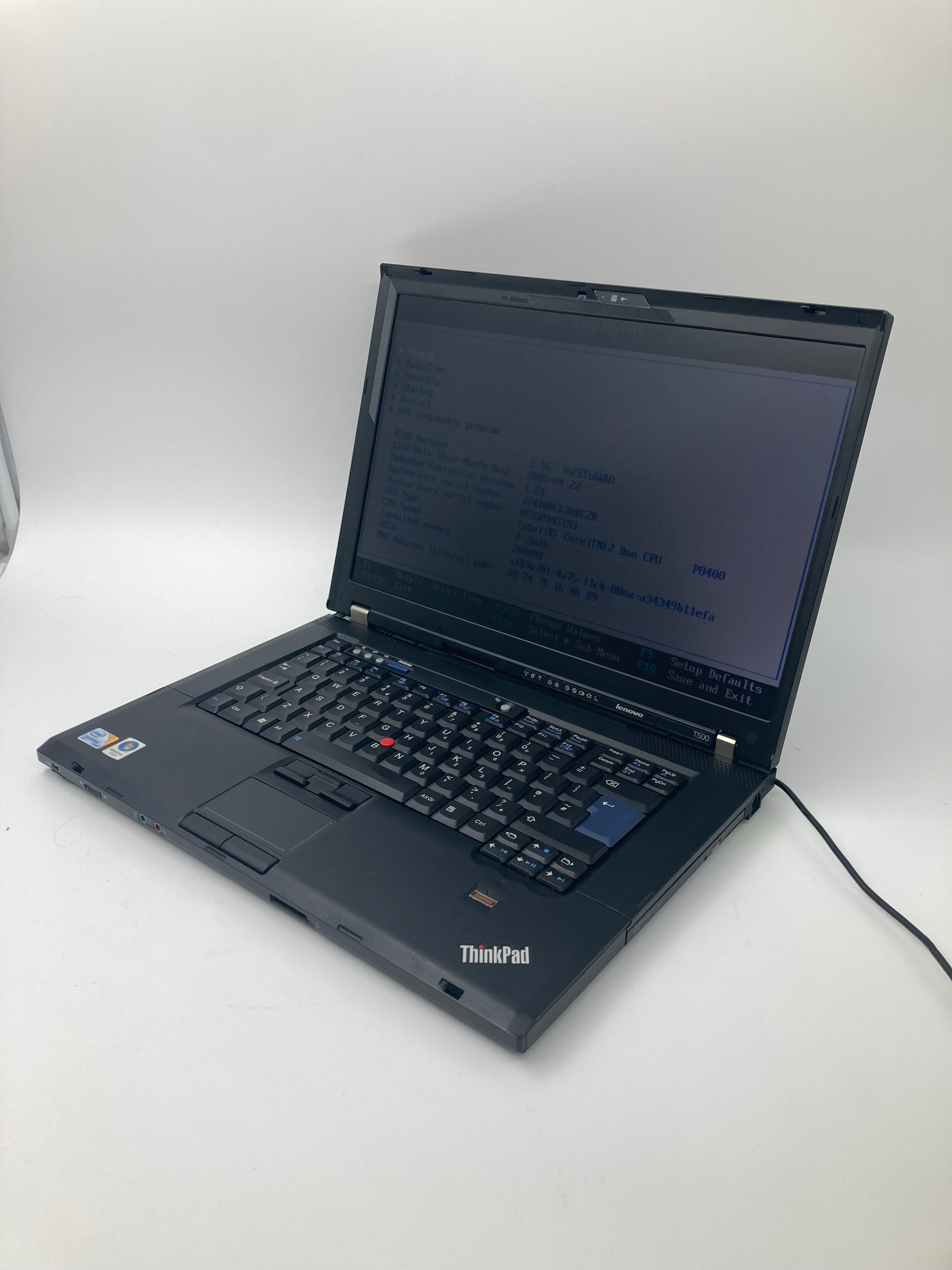 Lenovo ThinkPad T500 15" Screen Intel Core 2GB RAM No HDD No OS *Spares*