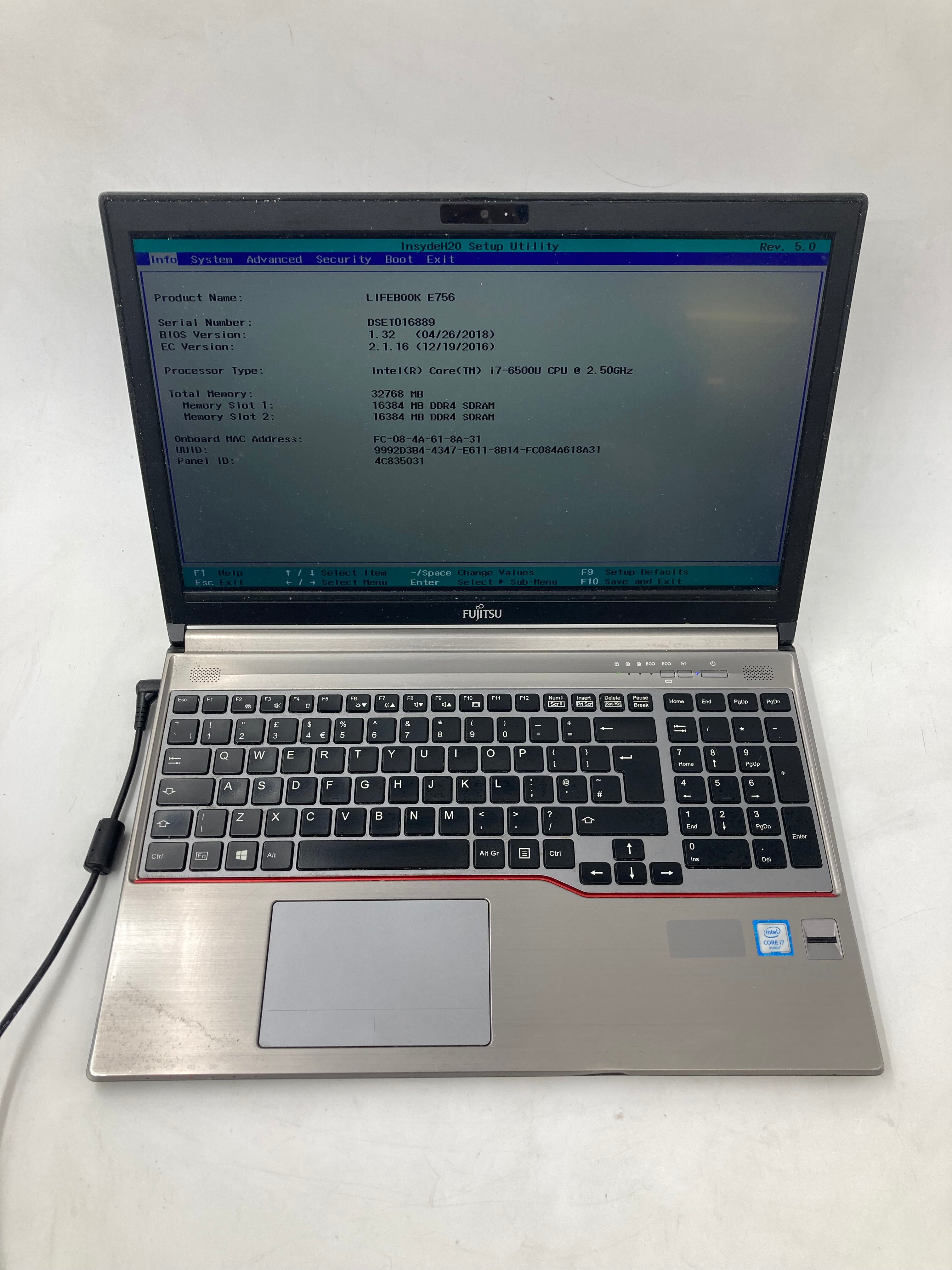 Fujitsu Laptop LifeBook E756 15.6" i7 6th Gen 32GB RAM No SSD No OS #3