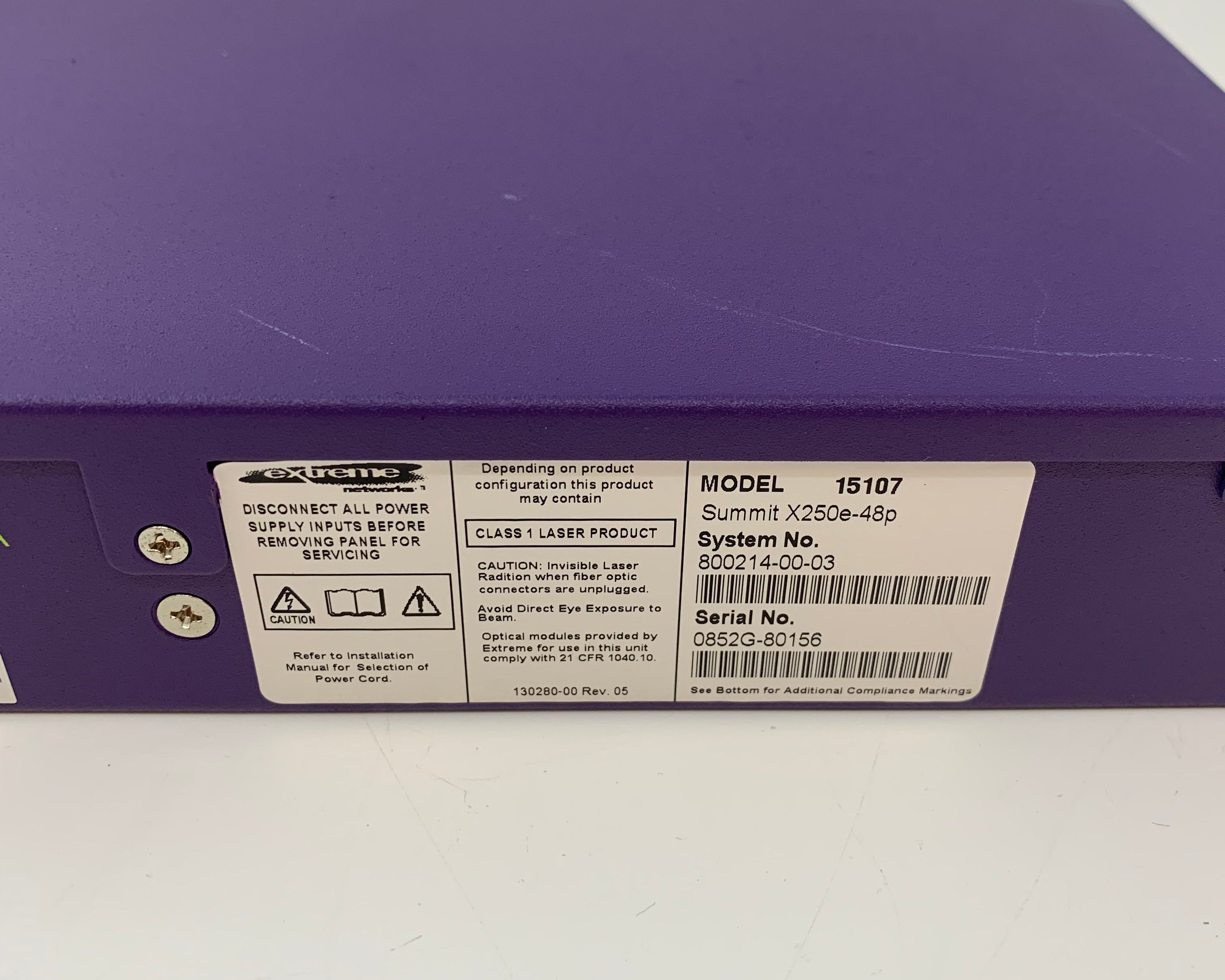 Extreme Summit 48 Port Network Switch | X250e-48p | 100Mbps | PoE