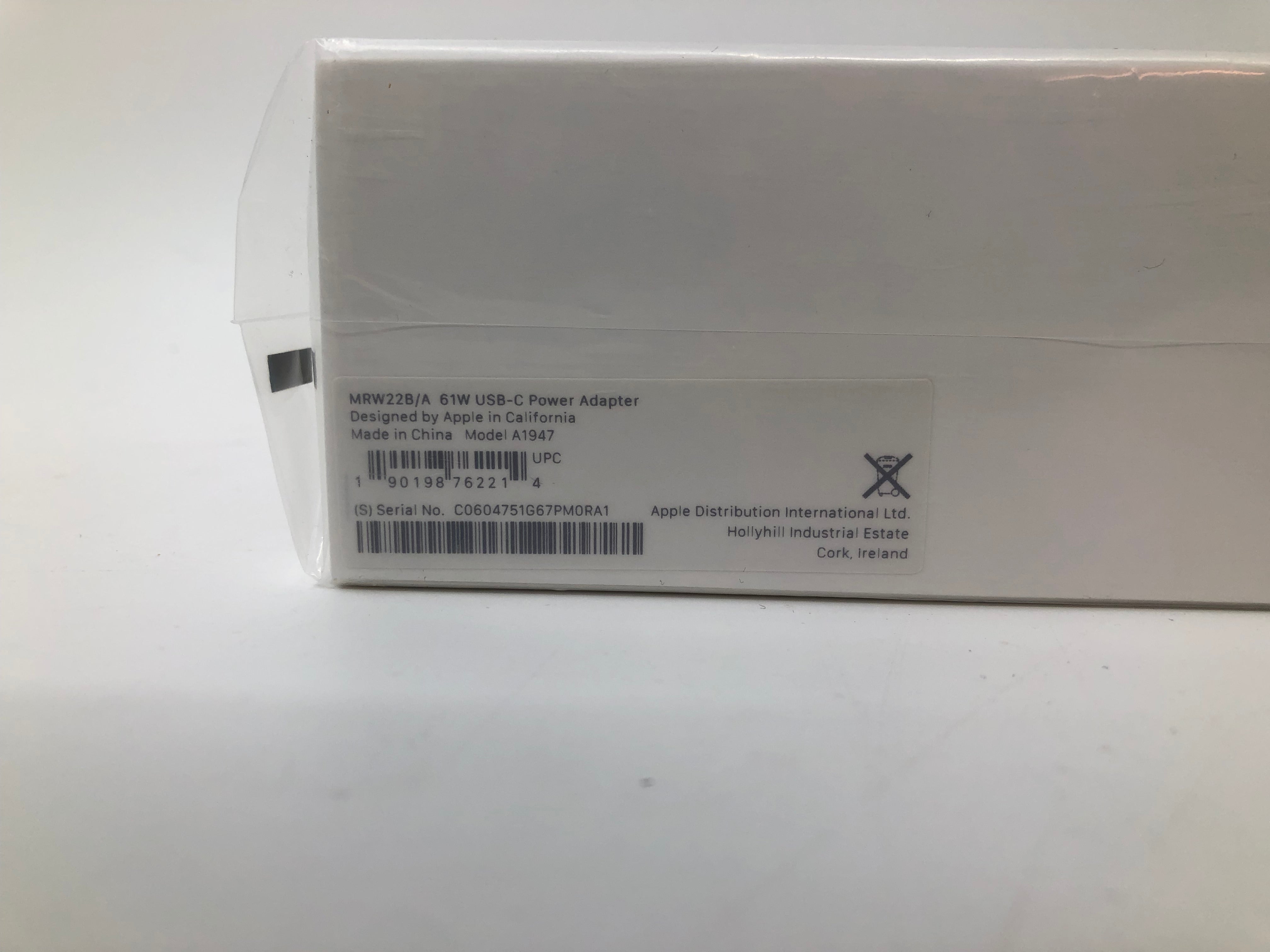 Original New-In-Box Apple 61W USB-C Power Adapter | UK 3-Pin Plug | MRW22B/A