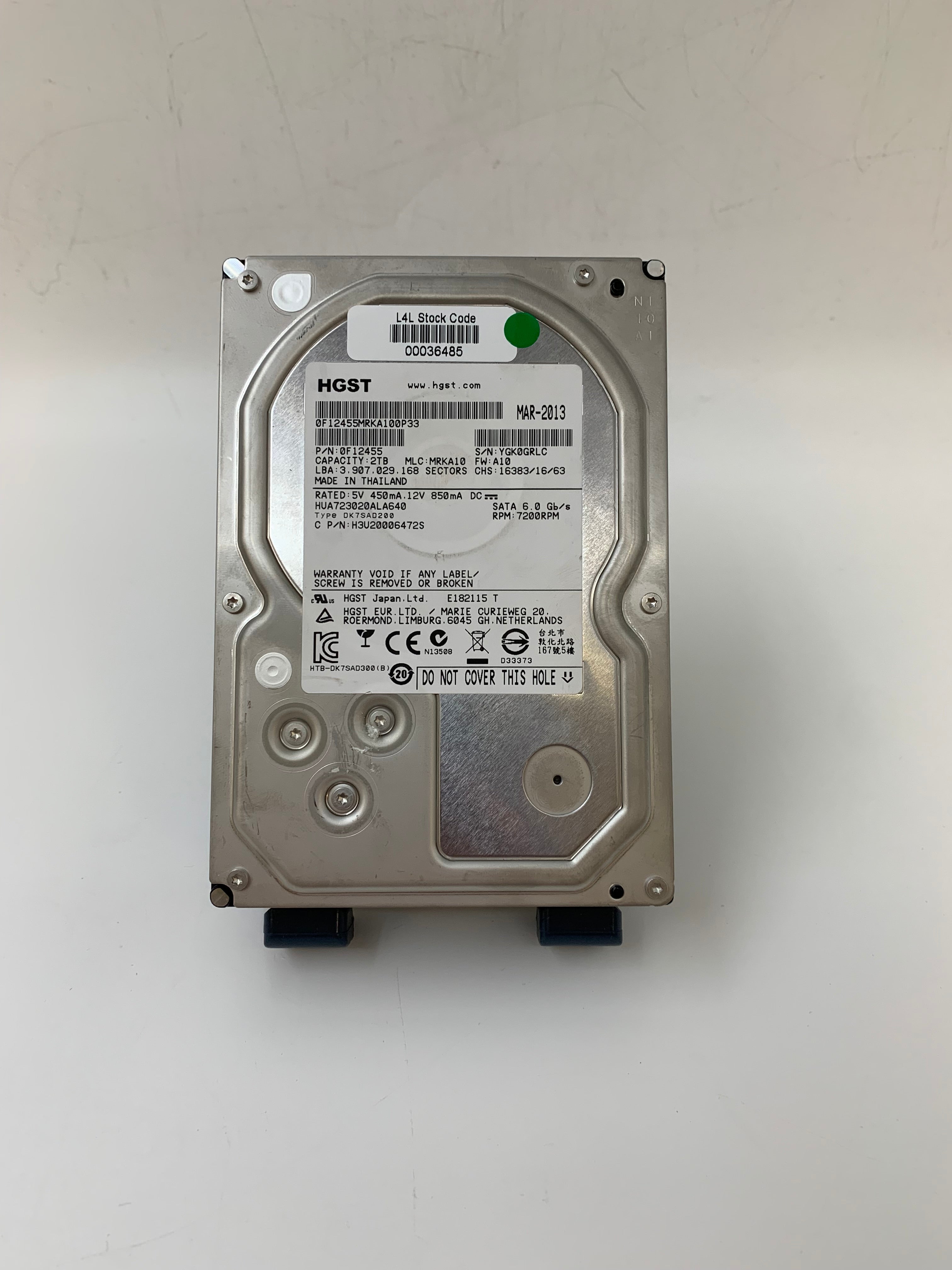 HGST HDD | 2TB | 3.5 inch | SATA | HUA723020ALA640 | 7.2K RPM | 6Gbps