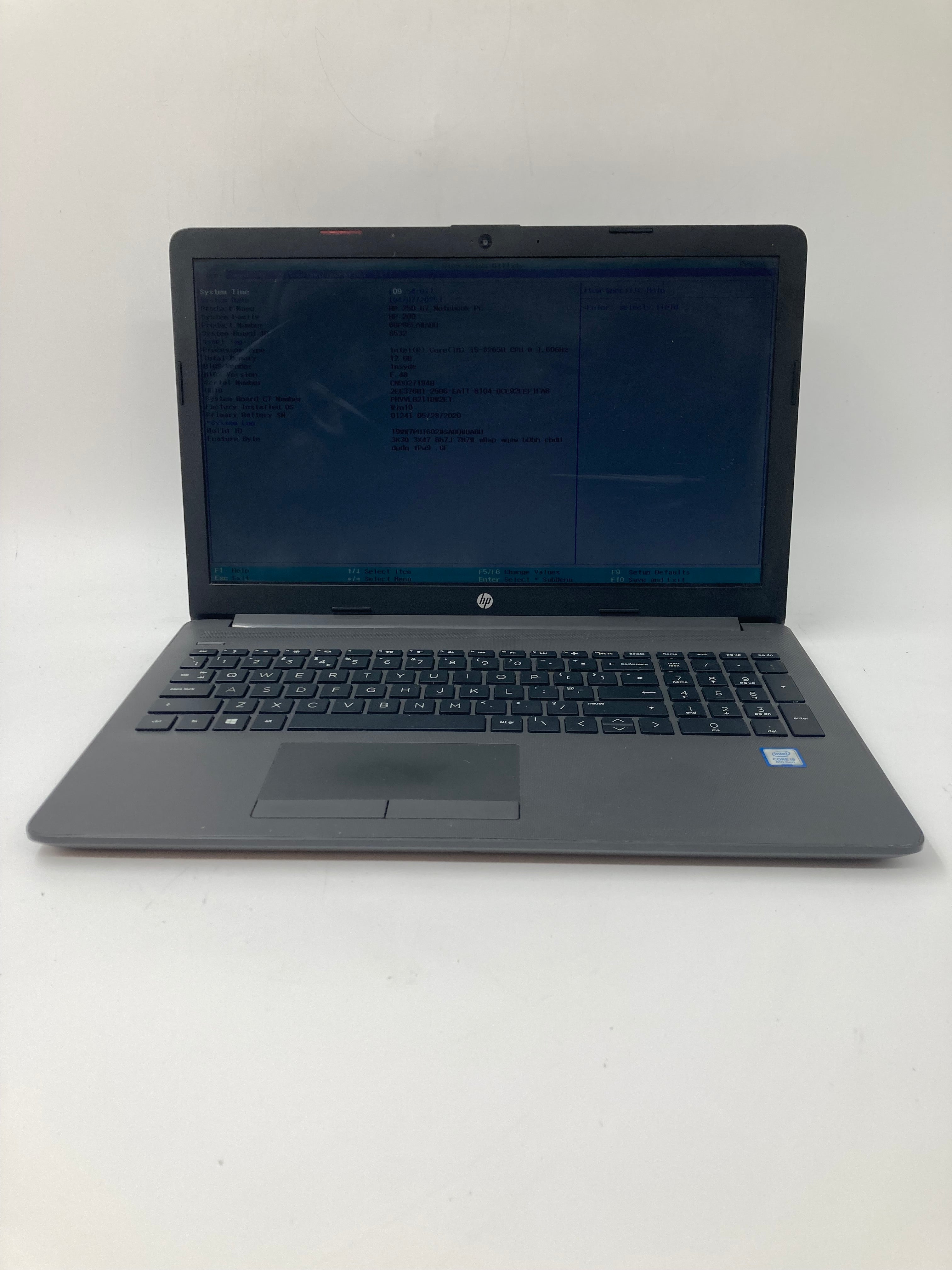 HP Laptop 250 G7 Notebook 15" Screen i5 8th Gen 12GB RAM No SSD No OS *Spares*