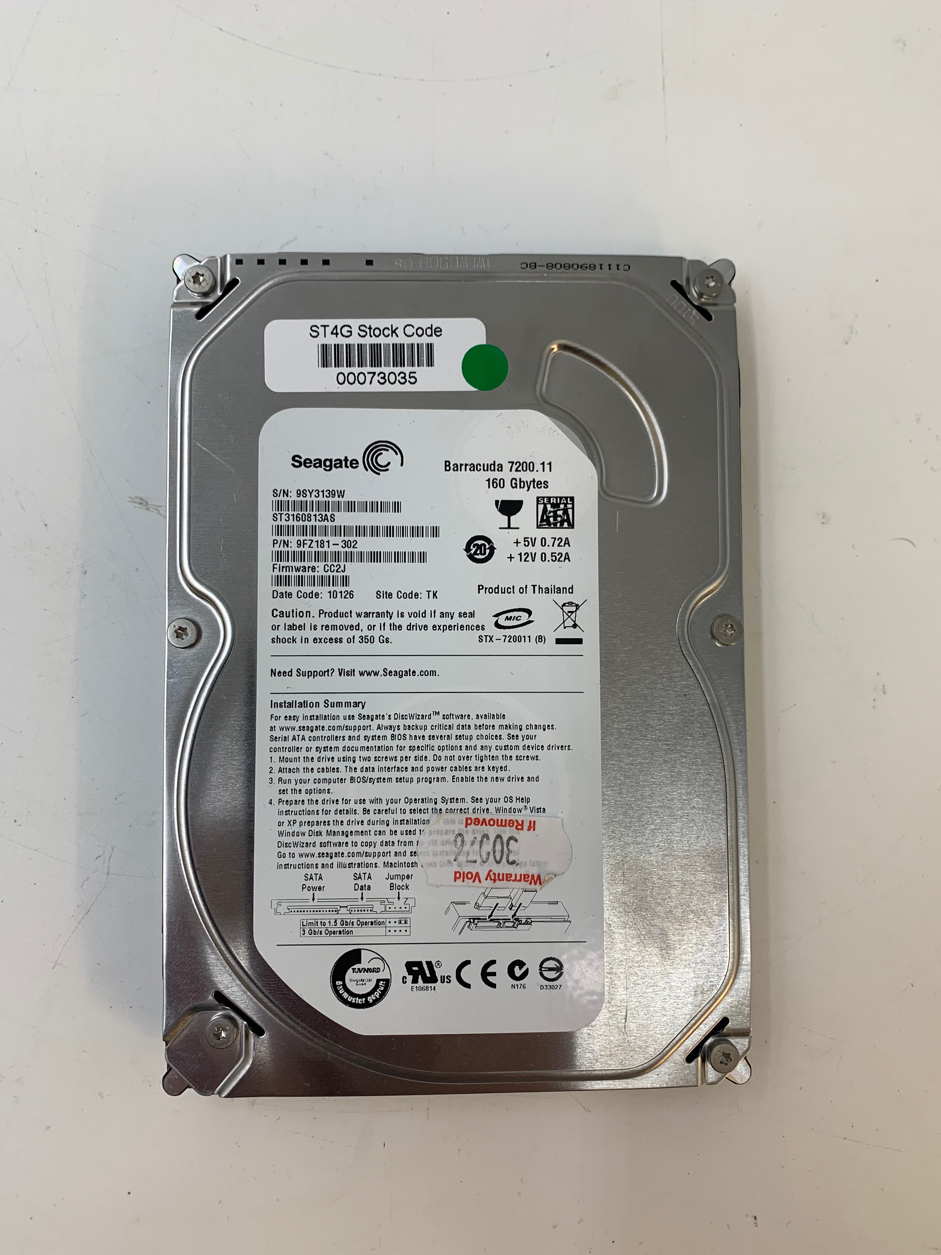 Seagate HDD | 160GB | 3.5 inch | SATA | MIXED MODELS | 7.2K RPM | Lot of 20