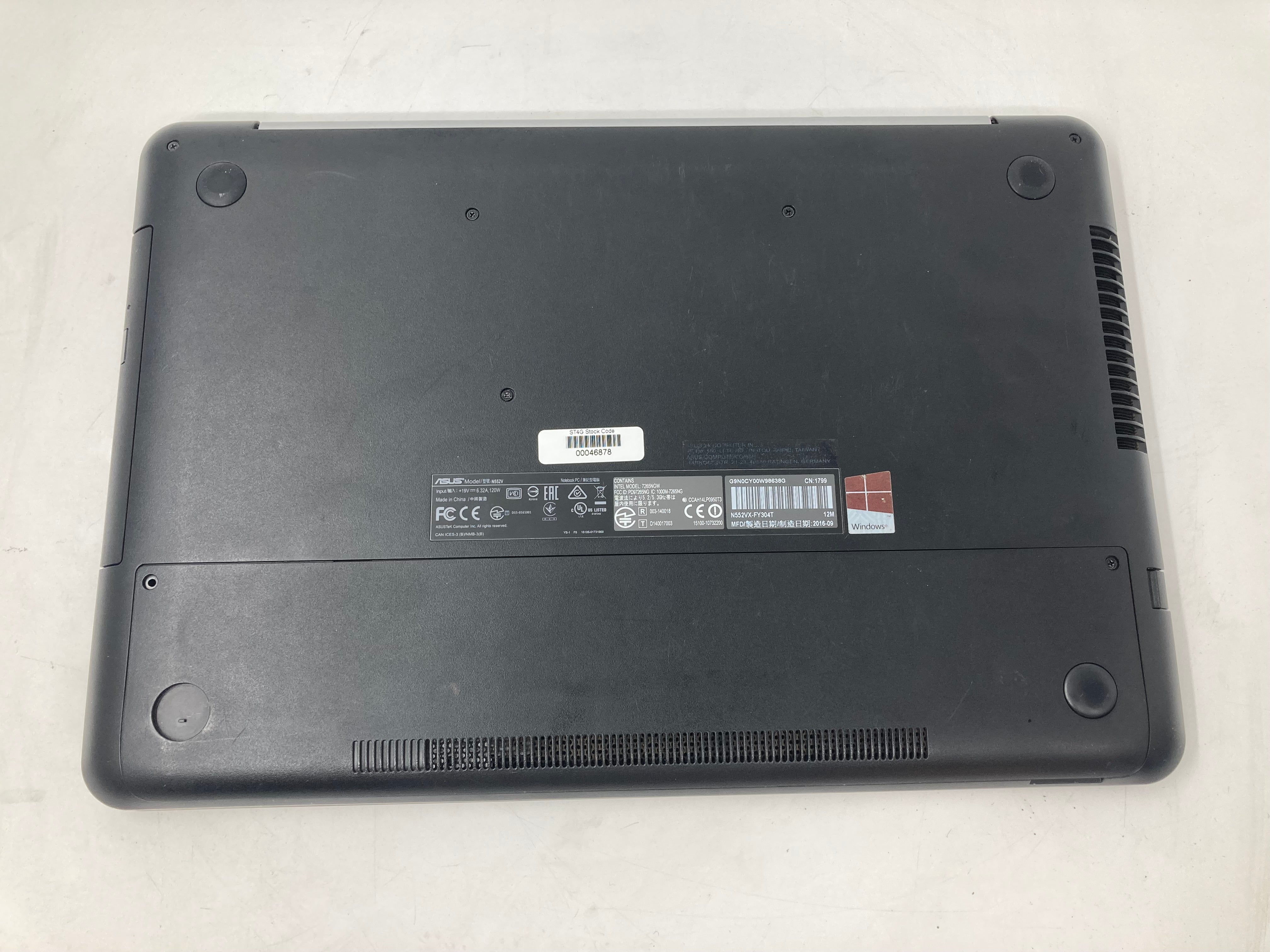 ASUS N552V Laptop 15" Screen i5 6th Gen 4GB RAM No SSD No OS