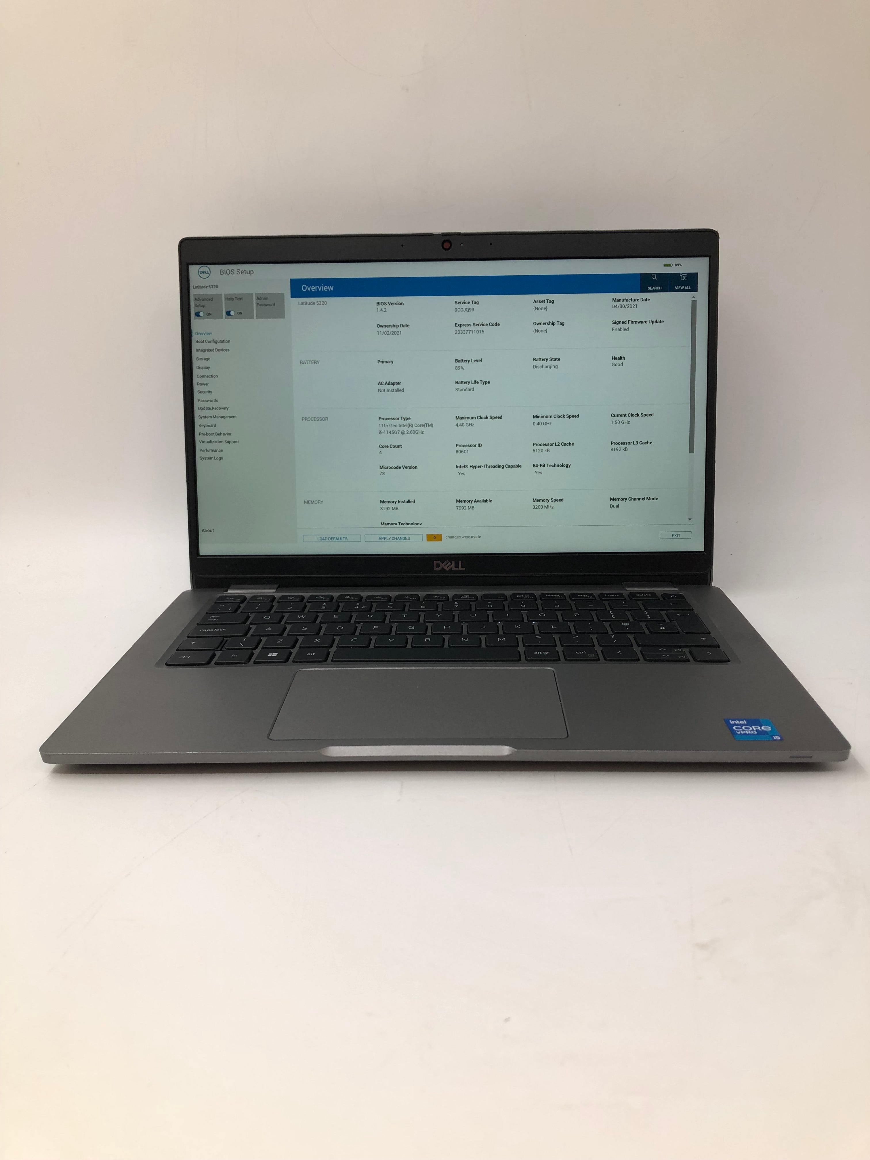 Dell Laptop Latitude 5320 13" Screen i5 11th Gen 8GB RAM NO SSD NO OS *Spares*