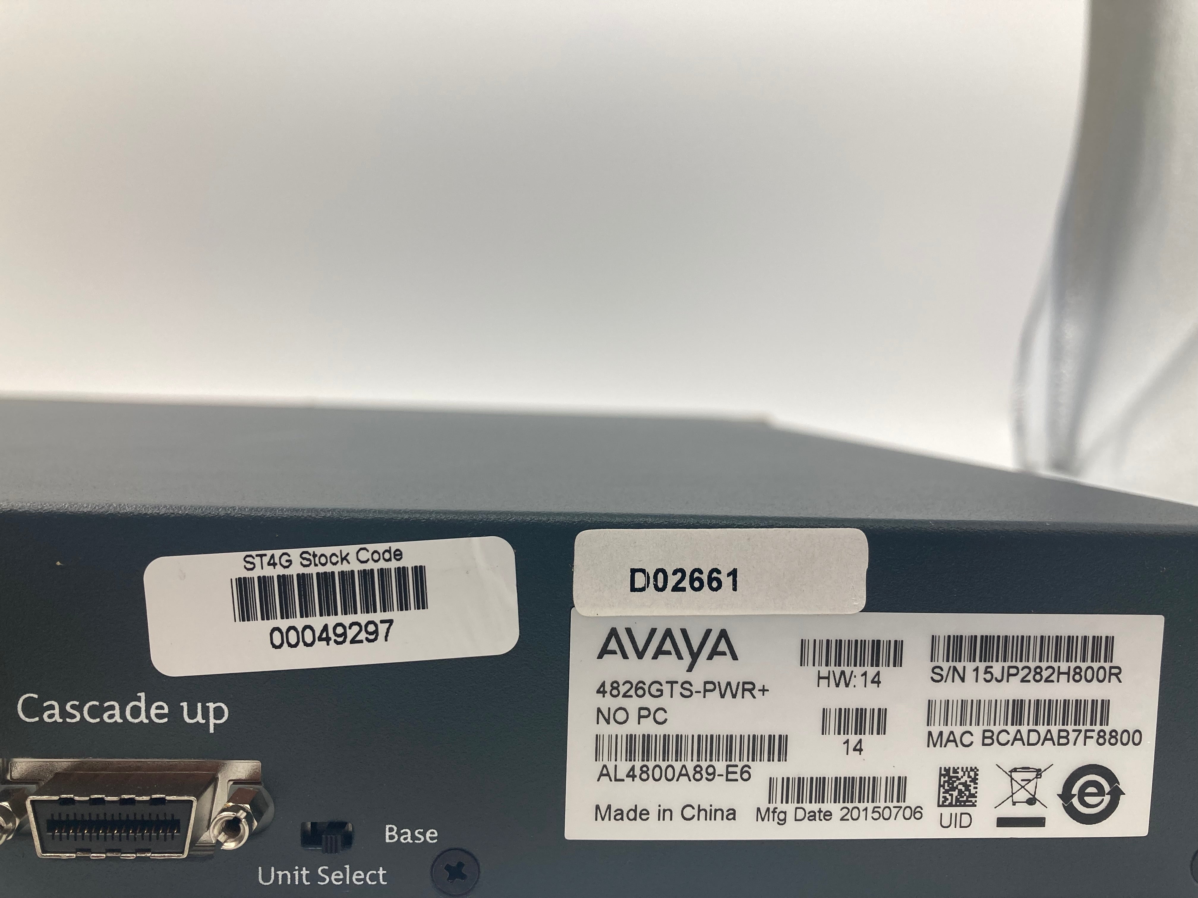 Avaya 4850GTS-PWR+ 48-Port PoE Gigabit Ethernet Network Switch