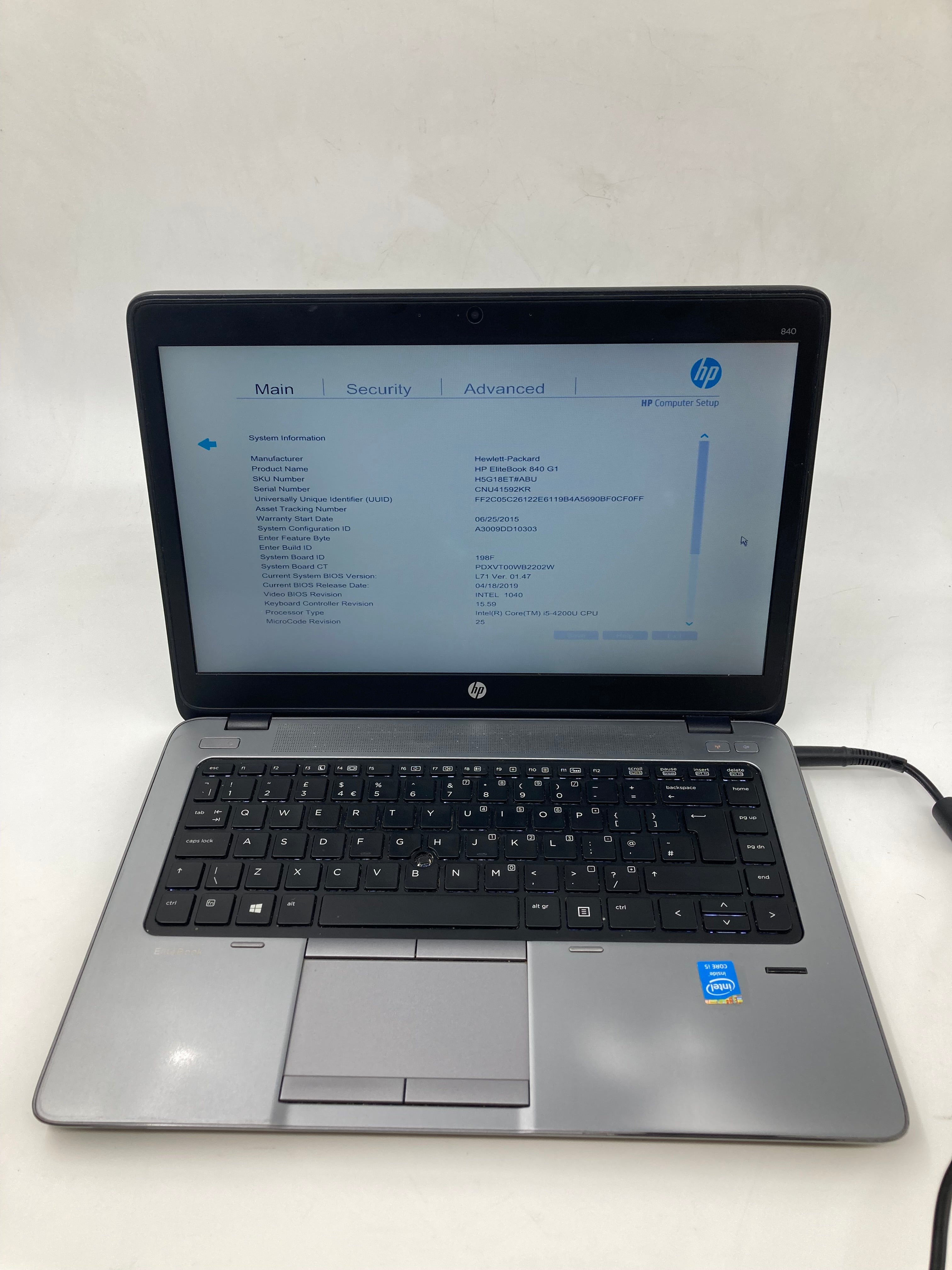 HP Laptop EliteBook 840 G1 14" i5 4th Gen 8GB RAM No HDD *Spares*