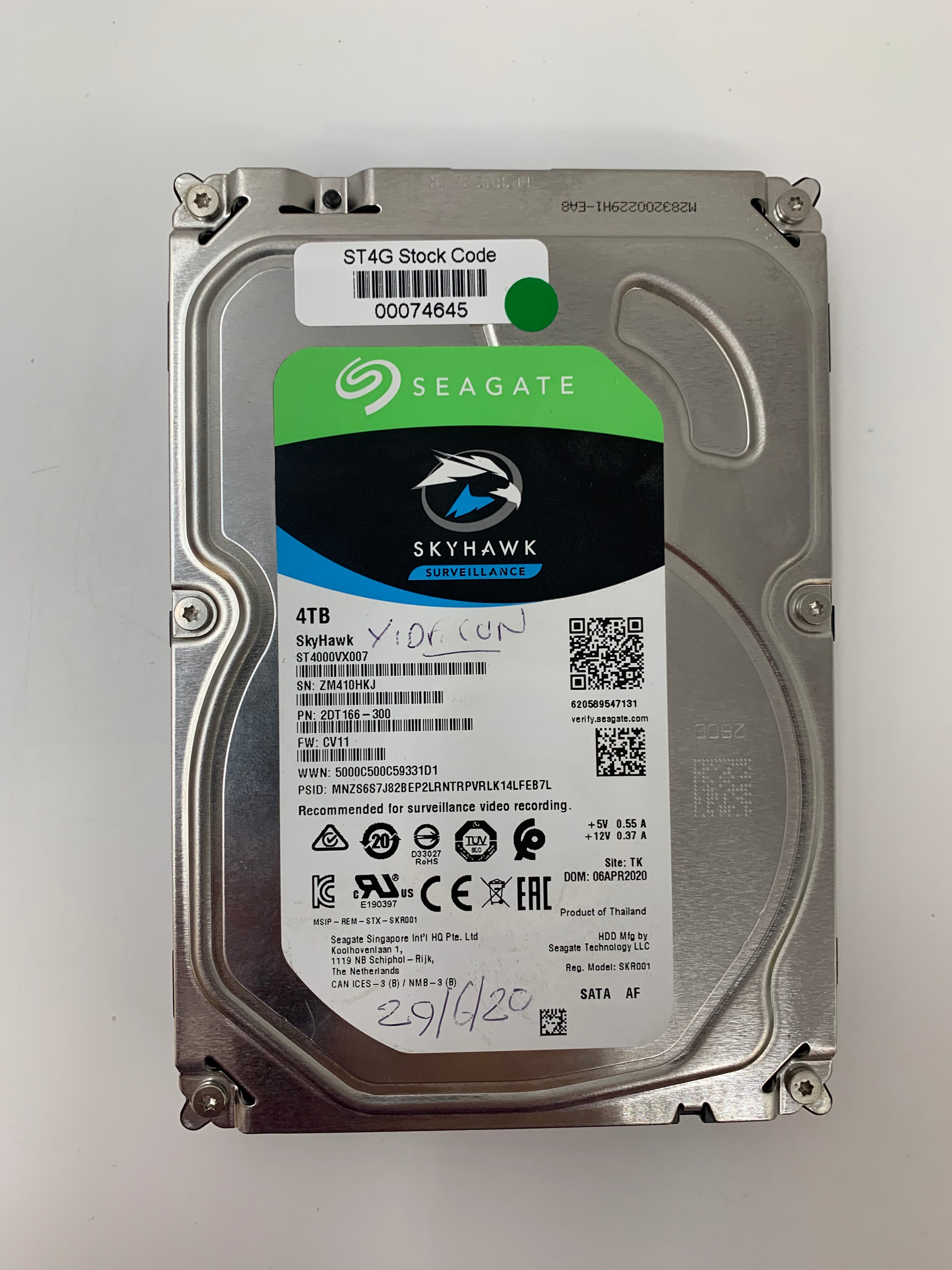 Seagate Hard Disk Drive | 4TB | 3.5 Inch | SATA | ST4000VX007 | 5900 RPM | 6 Gbps