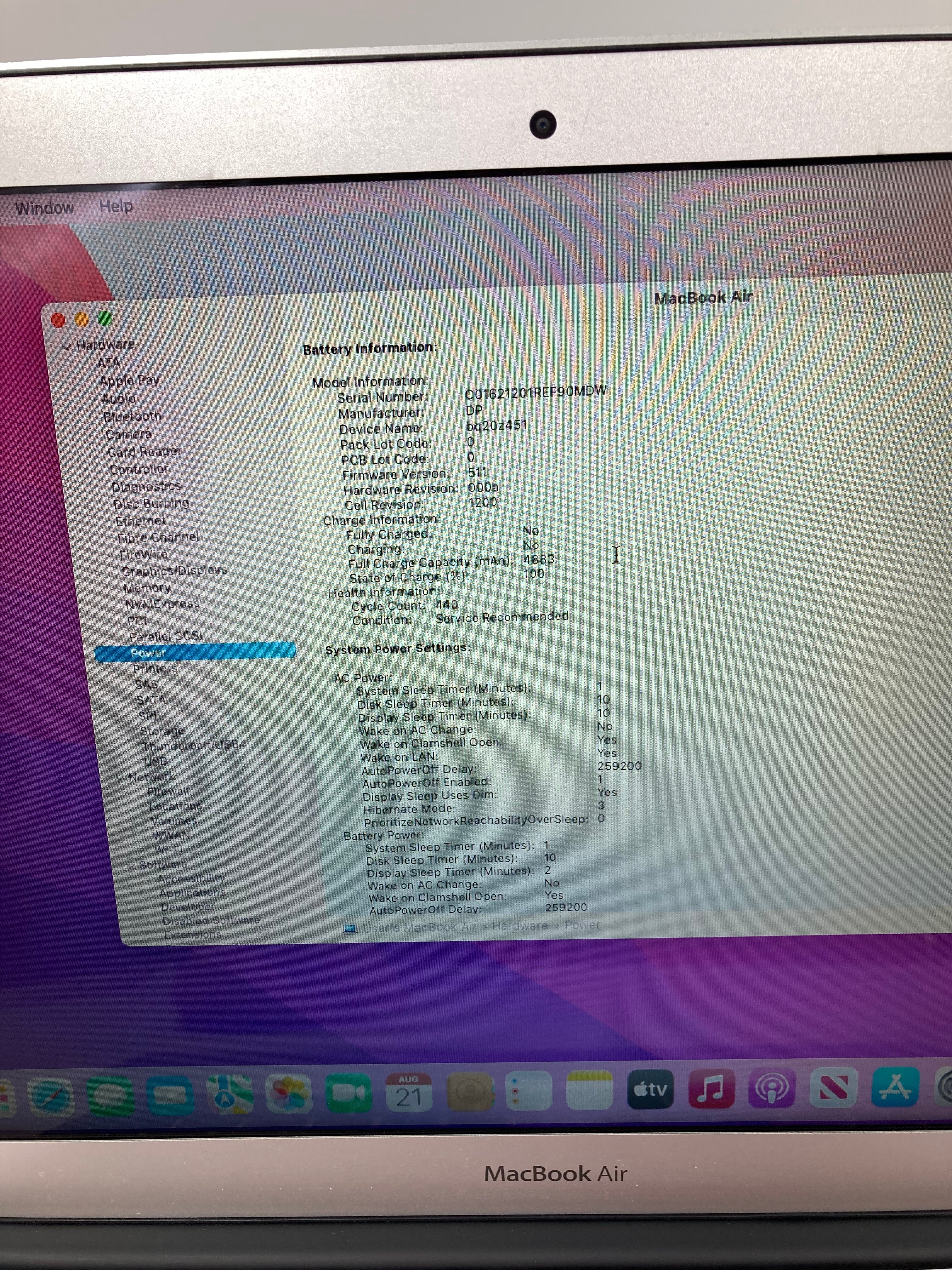 MacBook Air 13" 2015 A1466 EMC 2925 Intel Core i7 8GB RAM 500GB SSD Monterey OS