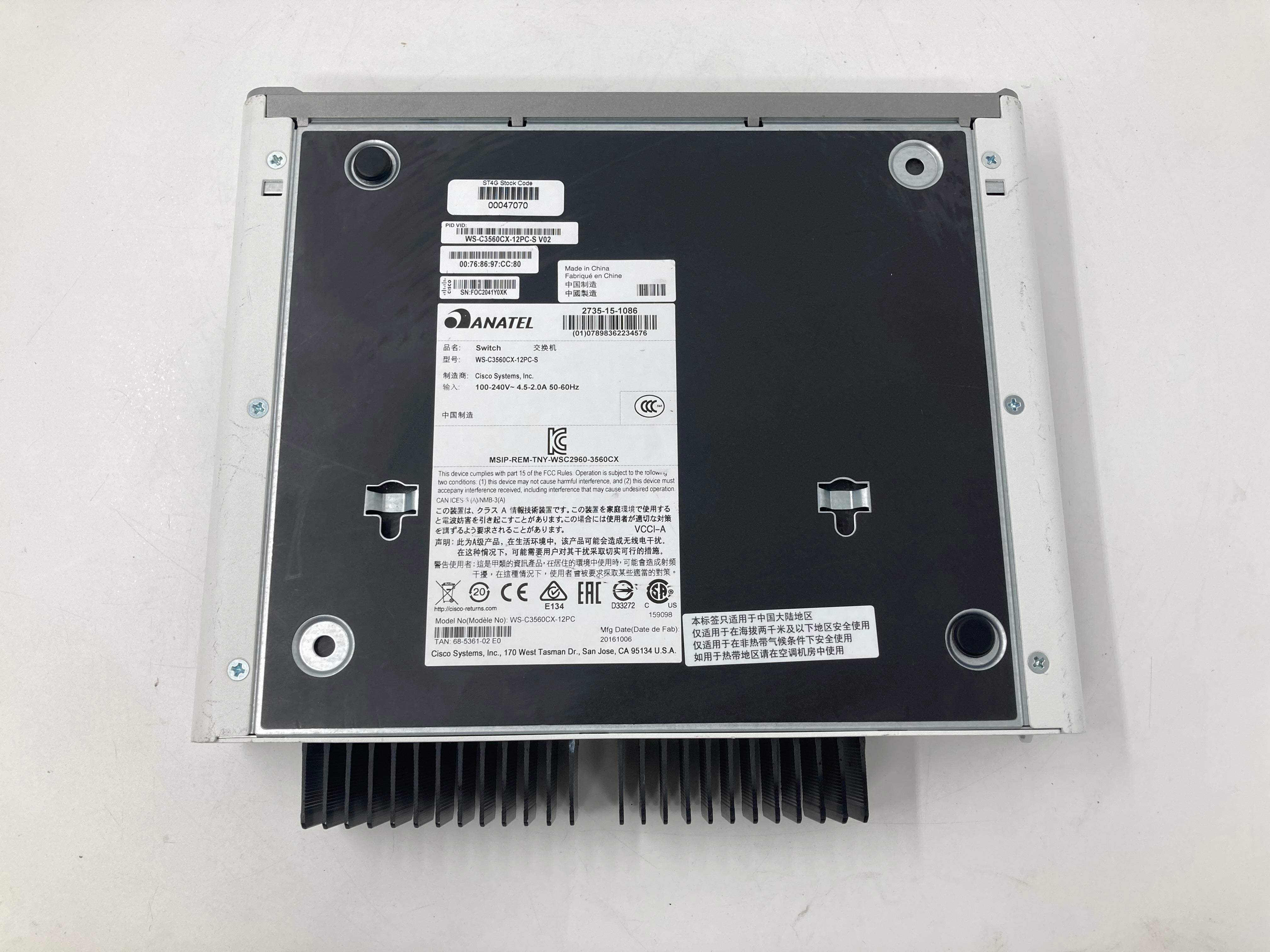 CISCO Catalyst WS-C3560CX-12P 12 Port Switch