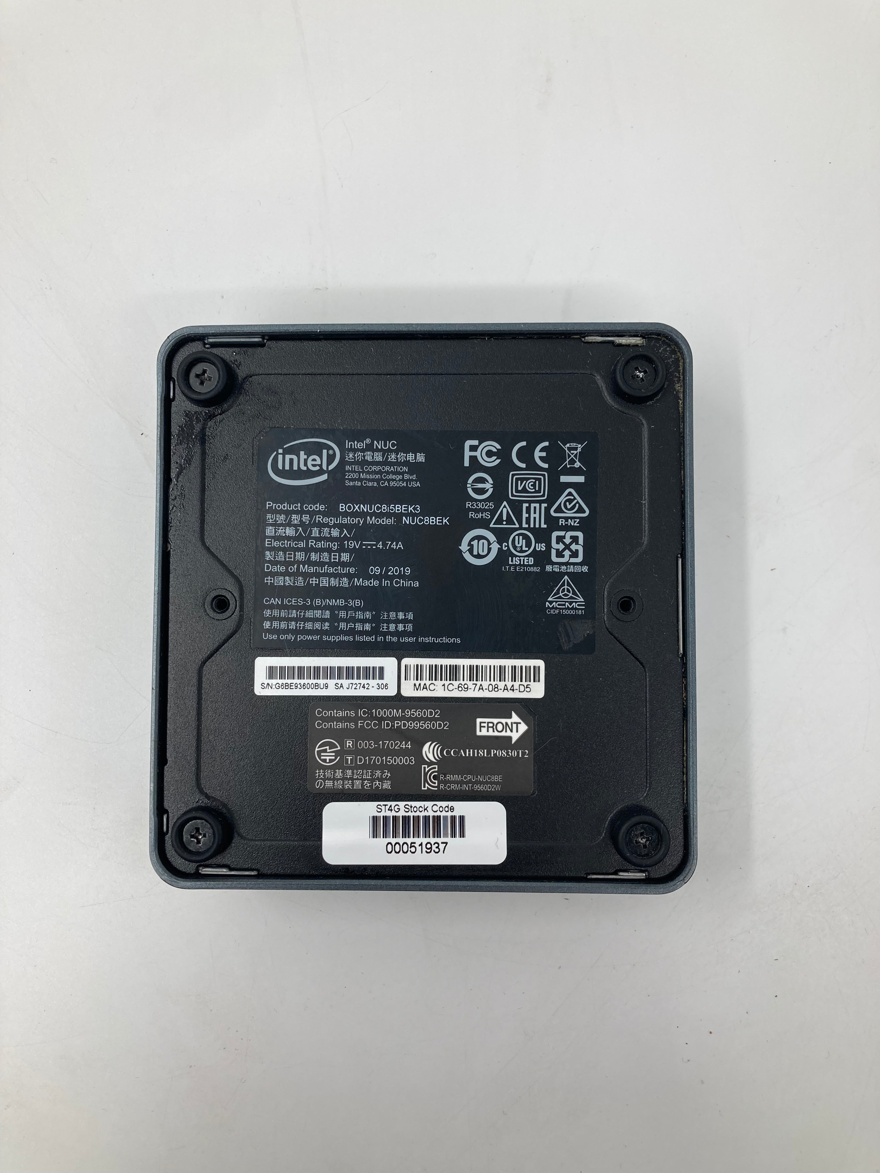 Intel NUC Mini PC NUC8BEK i5 8th Gen 16GB RAM No HDD No OS