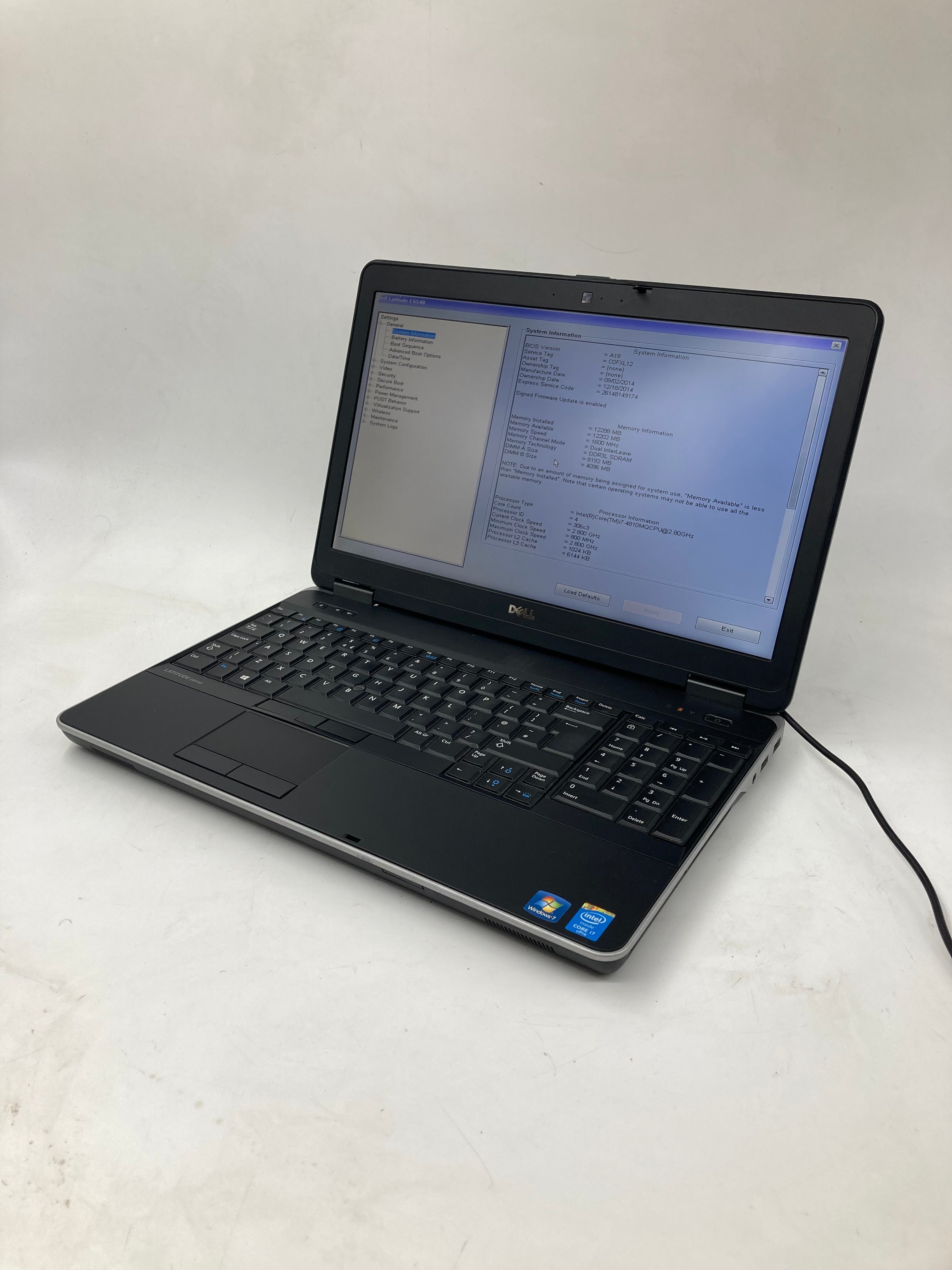 Dell Laptop Latitude E6540 15.6" Screen i7 4th Gen 12GB Ram No Storage No OS