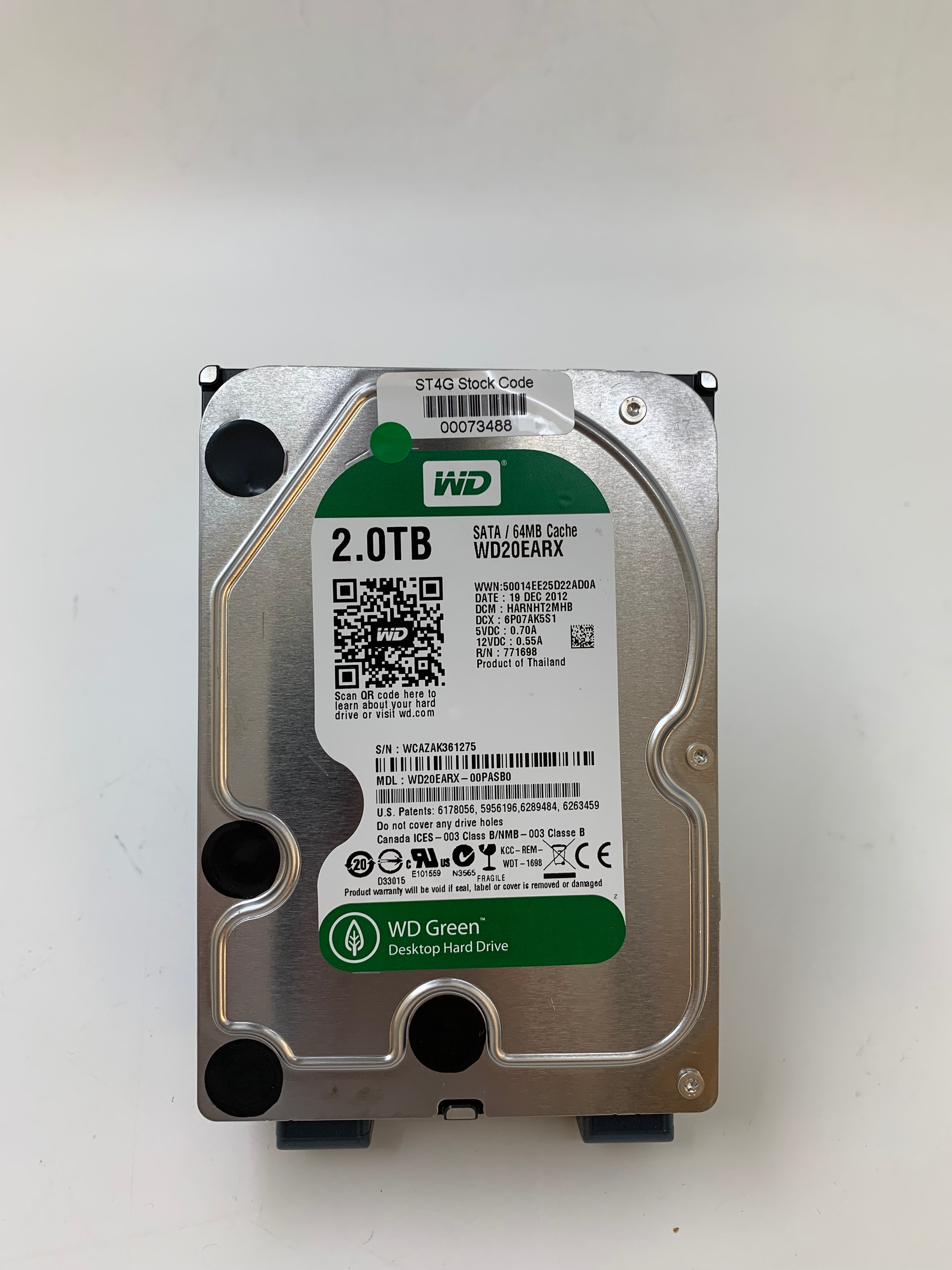 Western Digital | 2TB | 3.5 Inch | SATA | WD20EARX-00PASB0 | 7200 RPM | 64MB Cache | 6Gbps