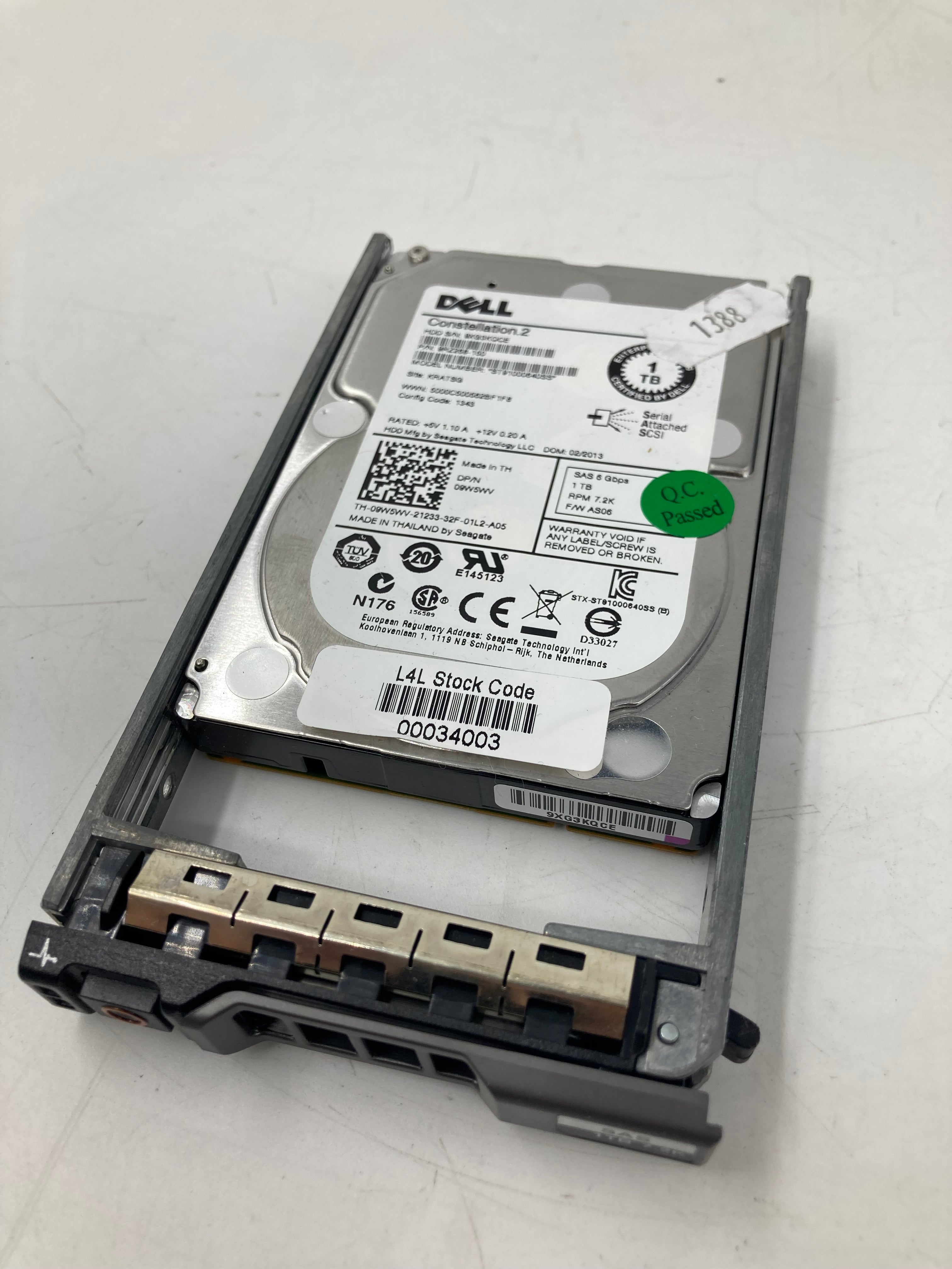 Dell HDD 2.5" SAS 1TB 1.2TB 10K 7.2K RPM 6Gbps P/N 09W5WV 0G2G54 056M6W Lot of 9